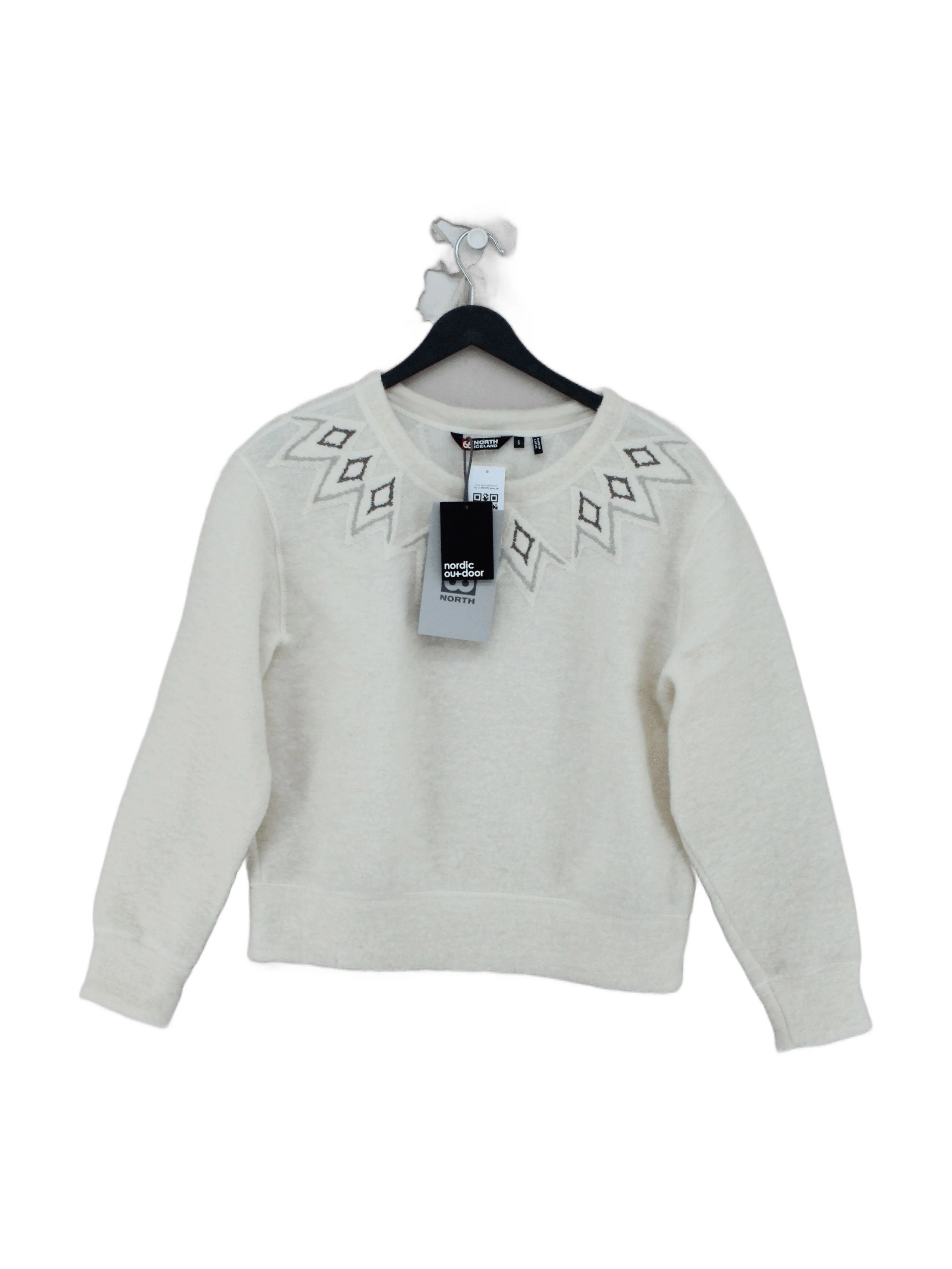 66 North Iceland Women's Jumper S Cream Wool with Polyester Pullover