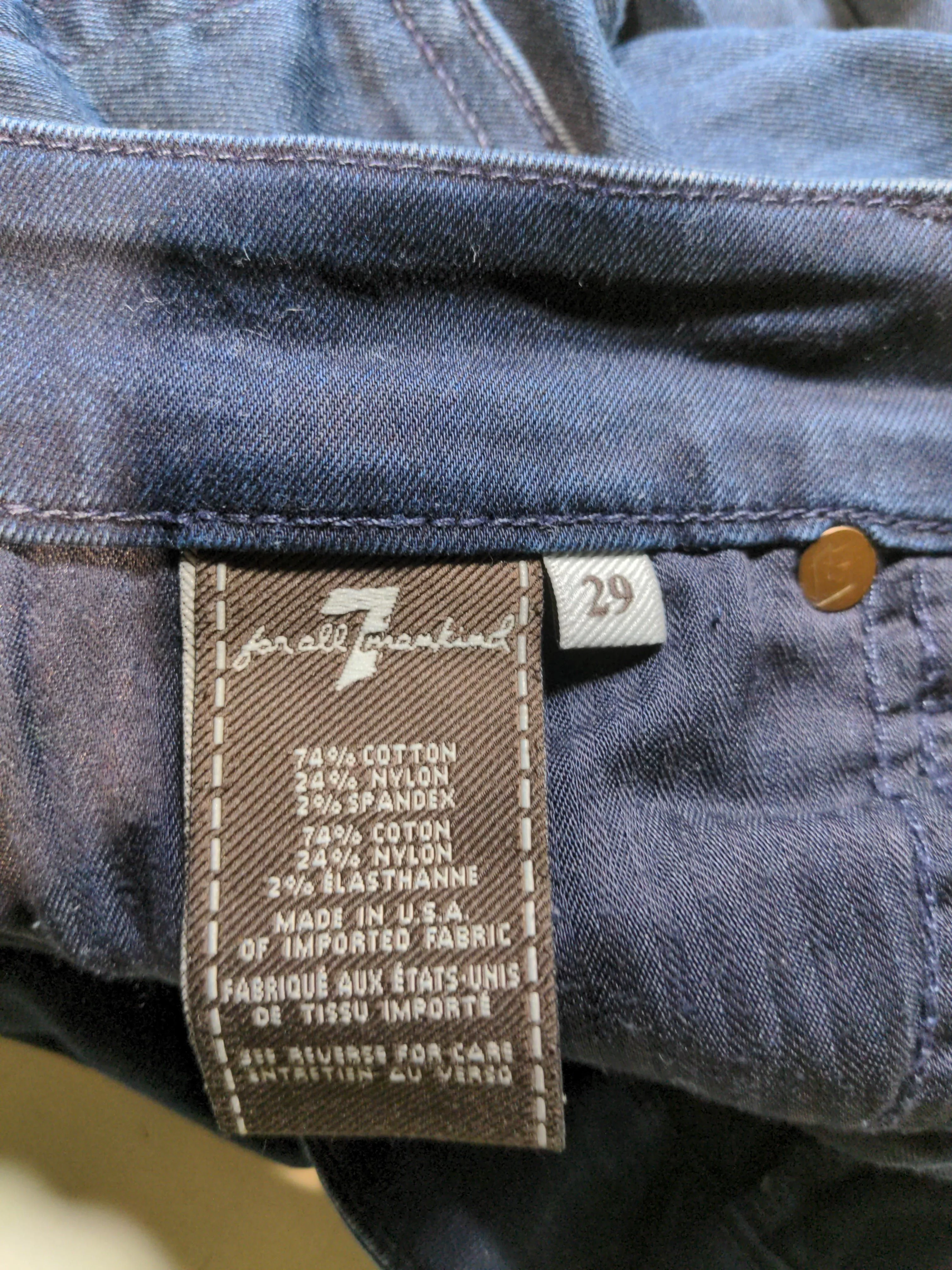 7 For All Mankind Women's Jeans W 29 in Blue Cotton with Nylon, Spandex Skinny - Image 6