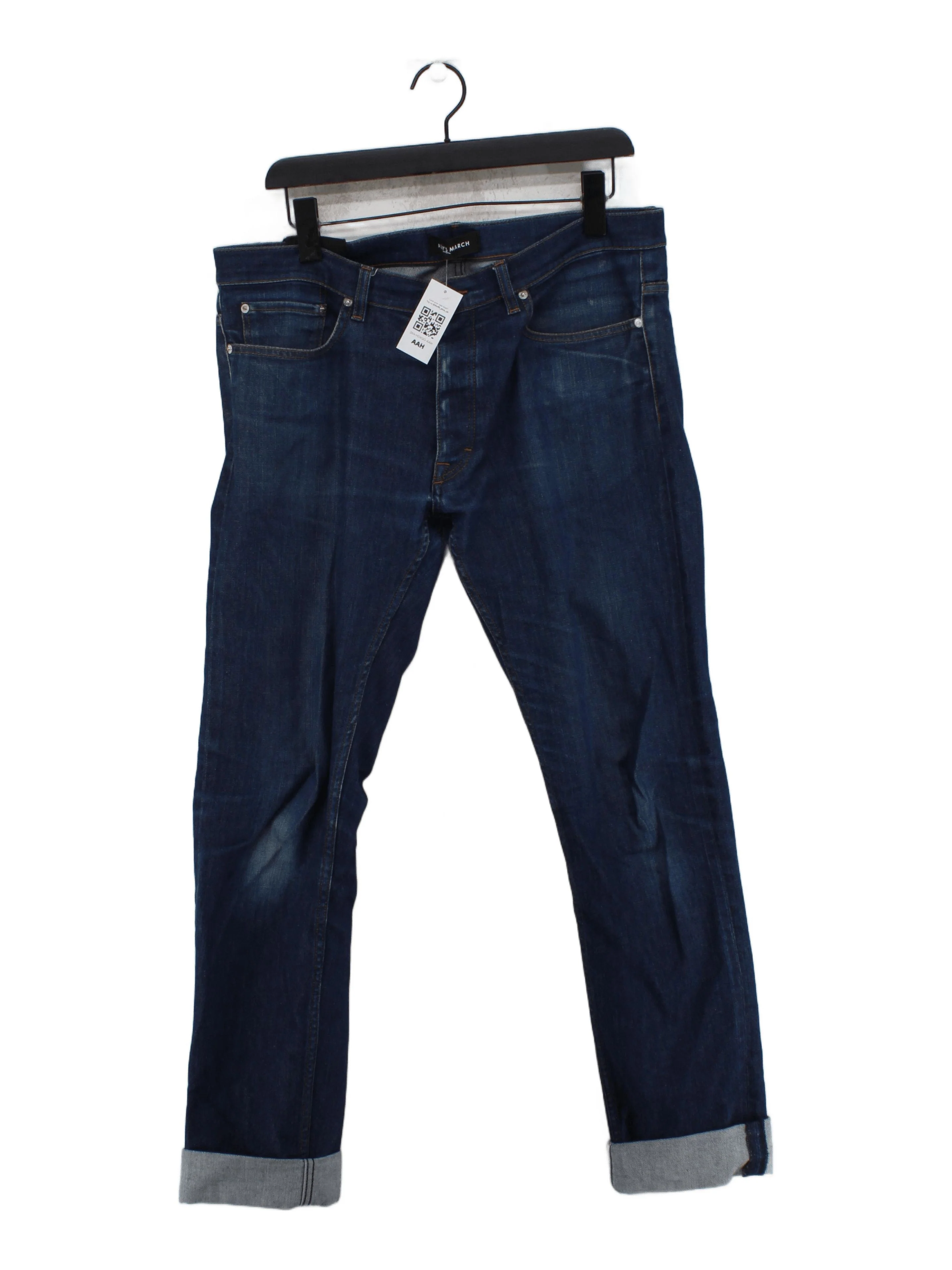 A Day's March Men's Jeans W 34 in Blue Cotton with Elastane Straight
