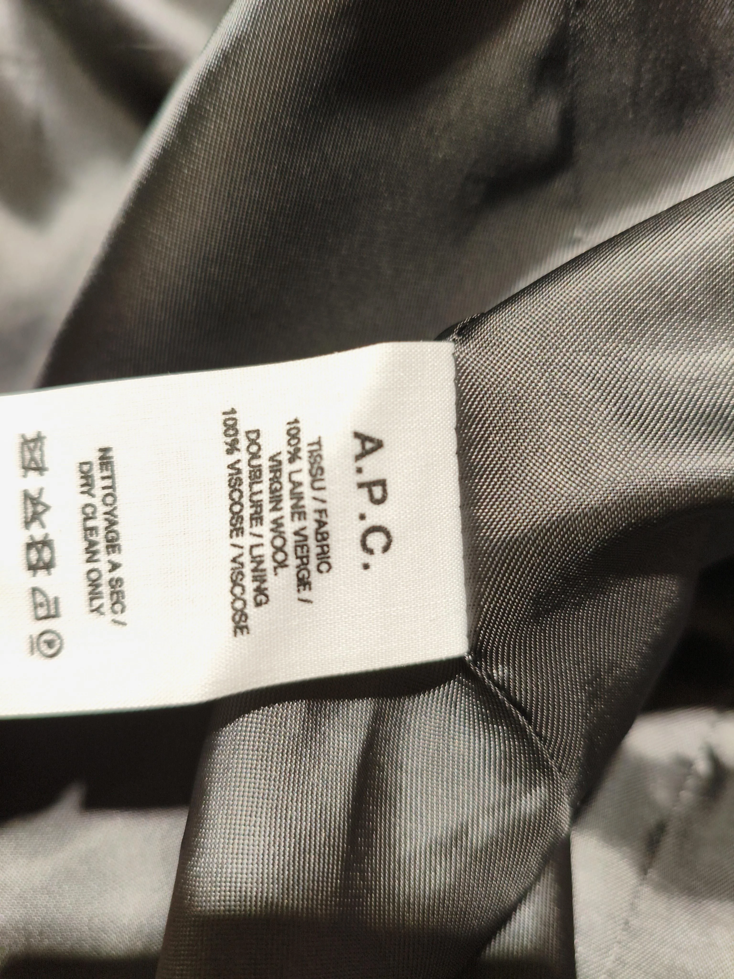 A.P.C. Men's Blazer Chest: 46 in Grey Wool with Viscose Overcoat - Image 6