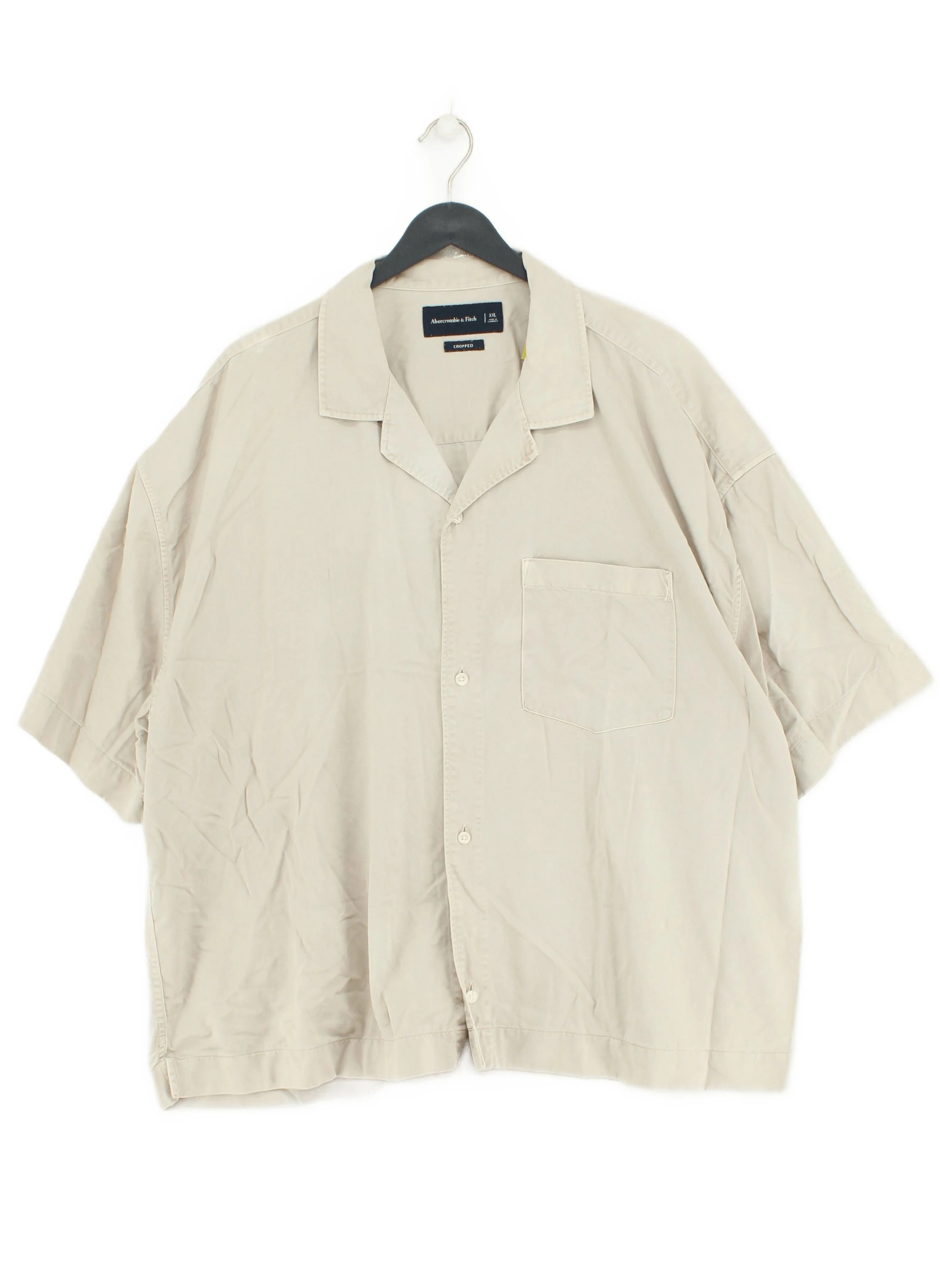 Abercrombie & Fitch Men's Shirt XXL Cream Cotton with Lyocell Modal Basic