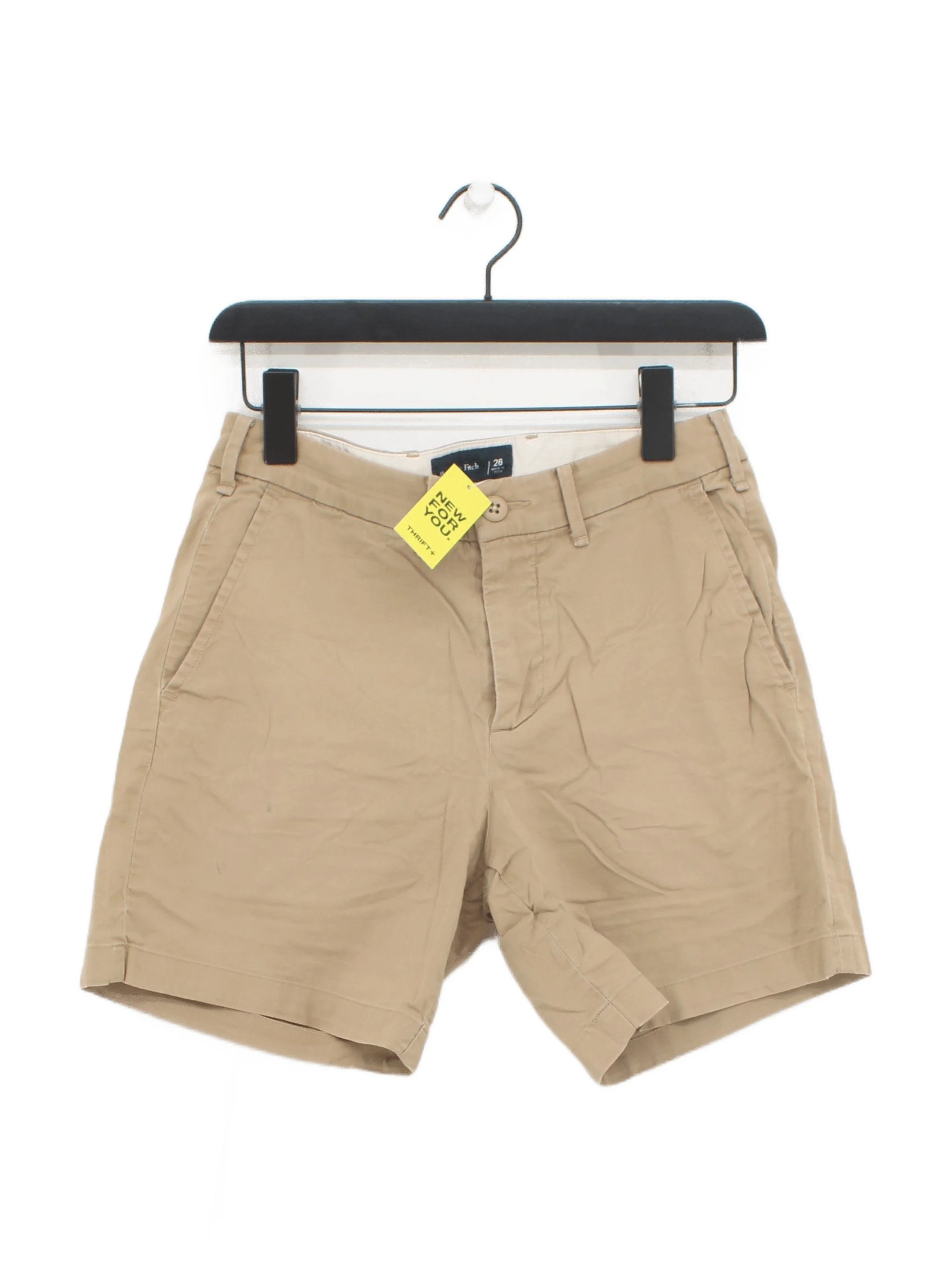 Abercrombie & Fitch Men's Shorts W 28 in Tan Cotton with Elastane Chino