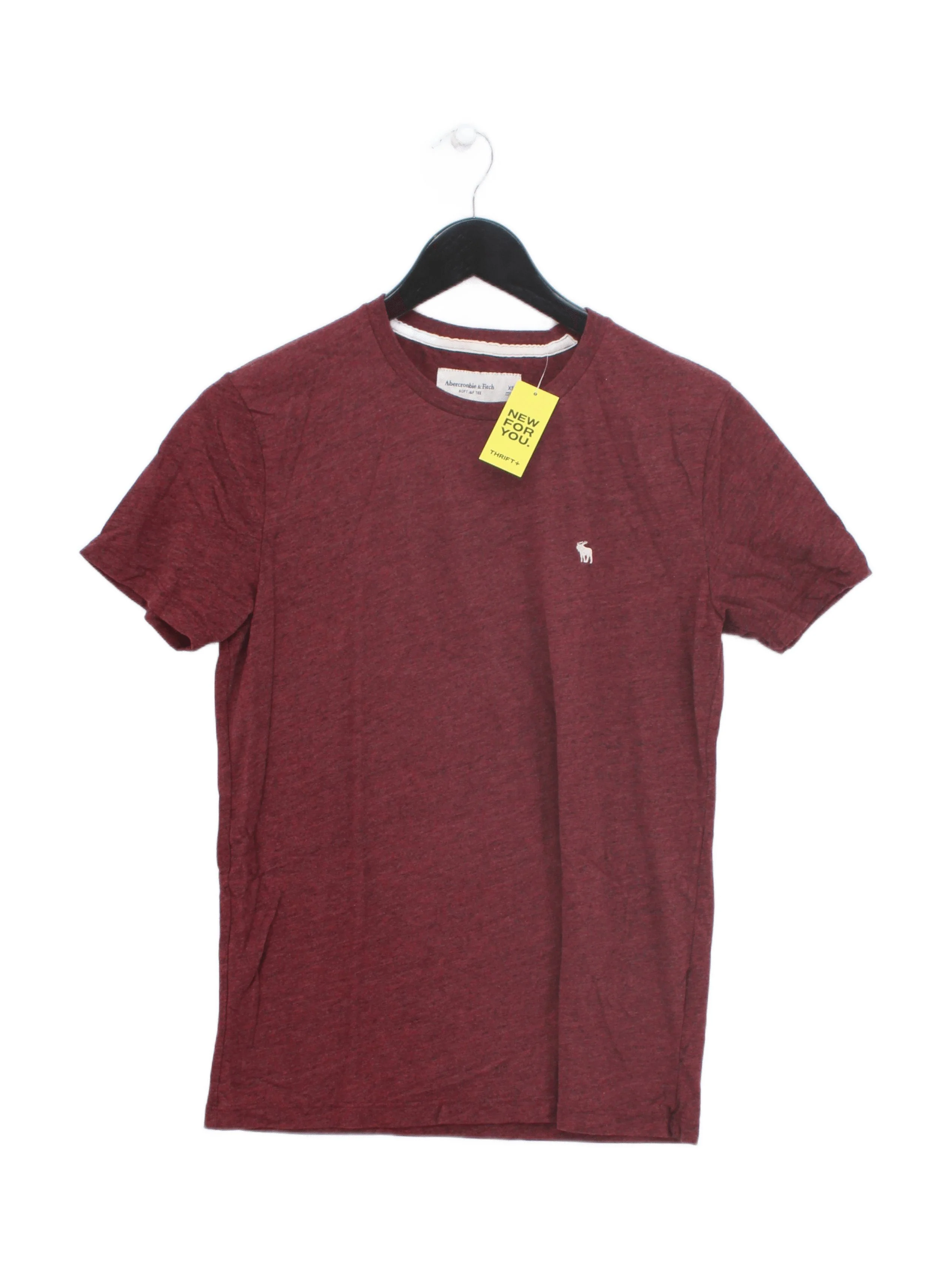 Abercrombie & Fitch Men's T-Shirt XS Red Cotton with Polyester Basic