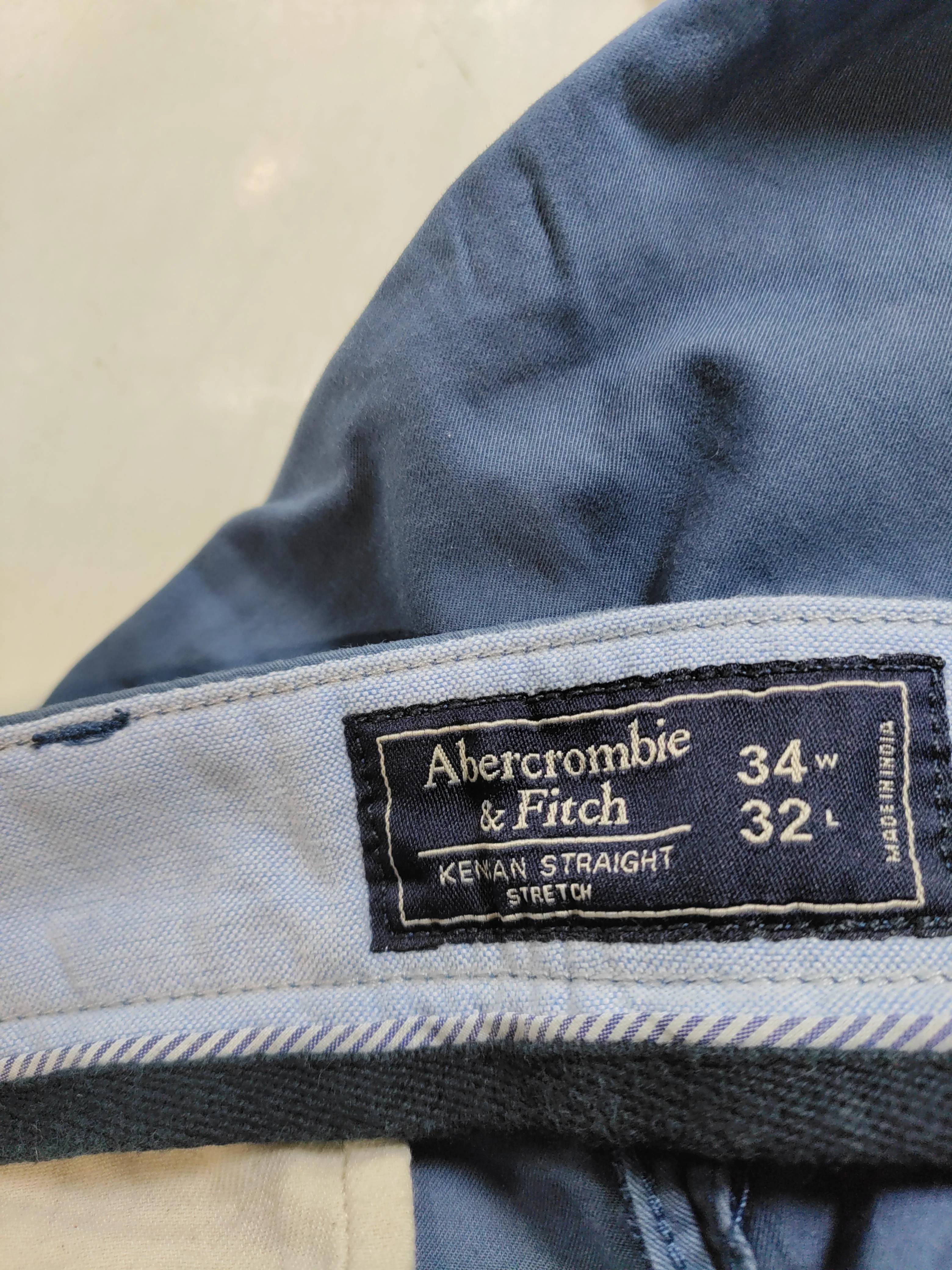 Abercrombie & Fitch Men's Trousers W 34 in Blue Cotton with Elastane Chino - Image 5
