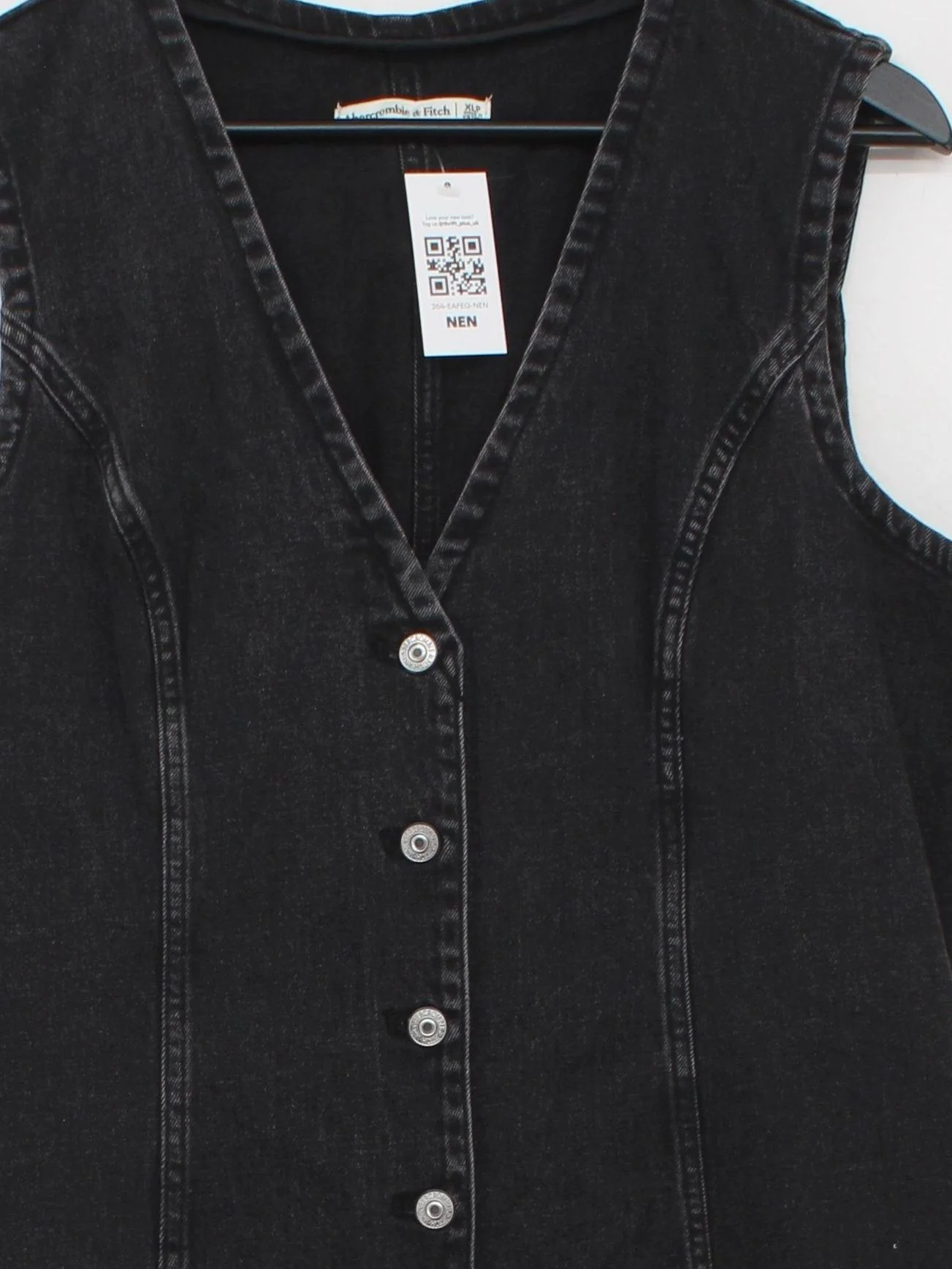 Abercrombie & Fitch Shirt Midi Dress XL in Black - Image 3