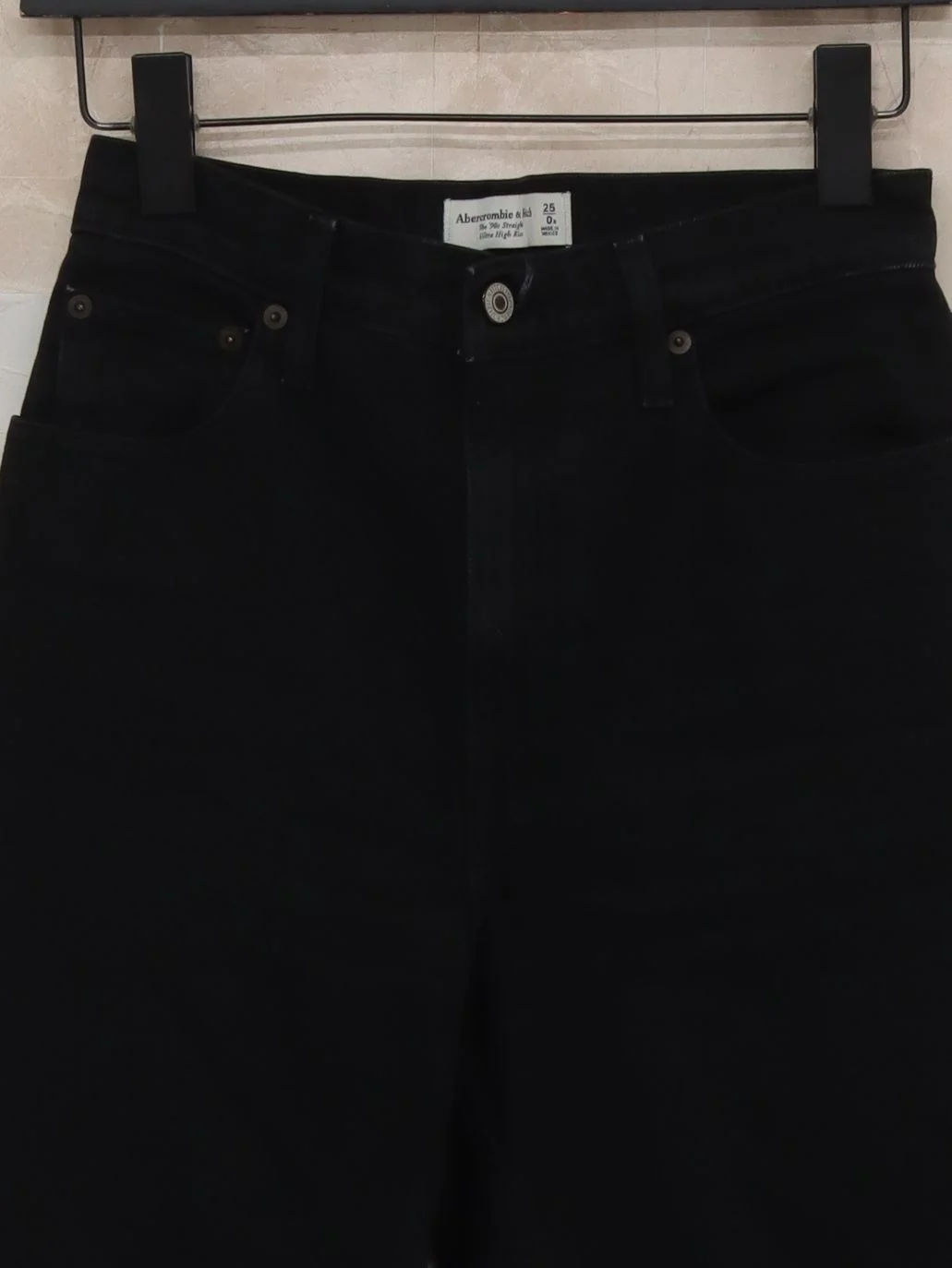 Abercrombie & Fitch Women's Jeans W 25 in Black 100% Cotton Straight - Image 3