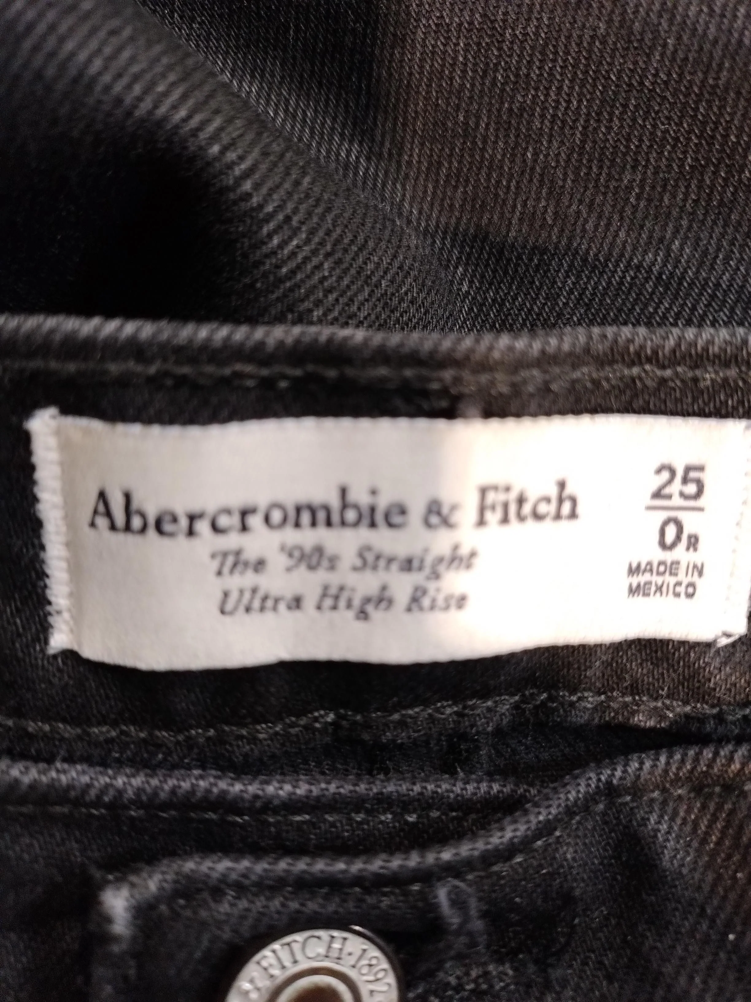 Abercrombie & Fitch Women's Jeans W 25 in Black 100% Cotton Straight - Image 5
