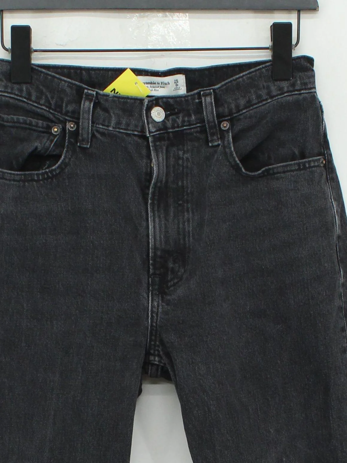 Abercrombie & Fitch Women's Jeans W 25 in Black Cotton with Elastane Mom - Image 3