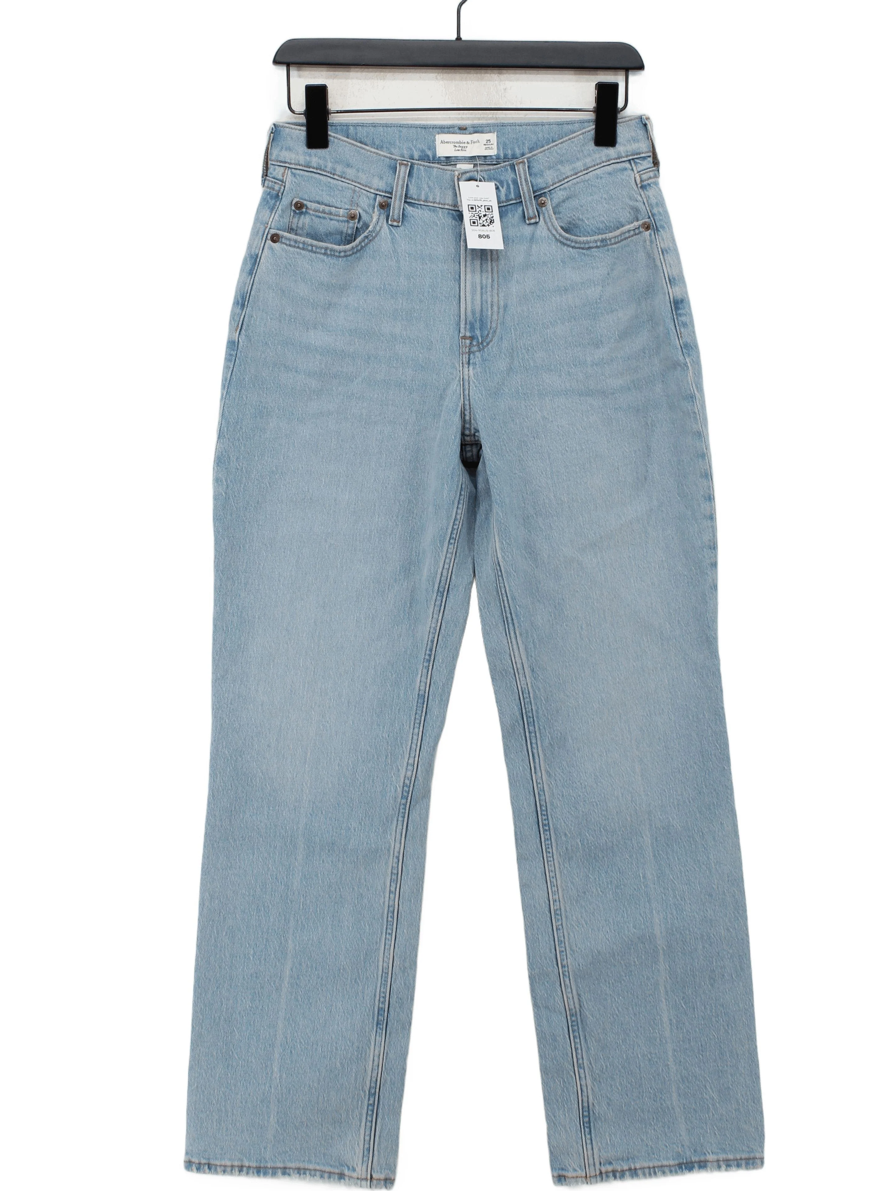 Abercrombie & Fitch Women's Jeans W 25 in Blue Cotton with Elastane Wide-Leg