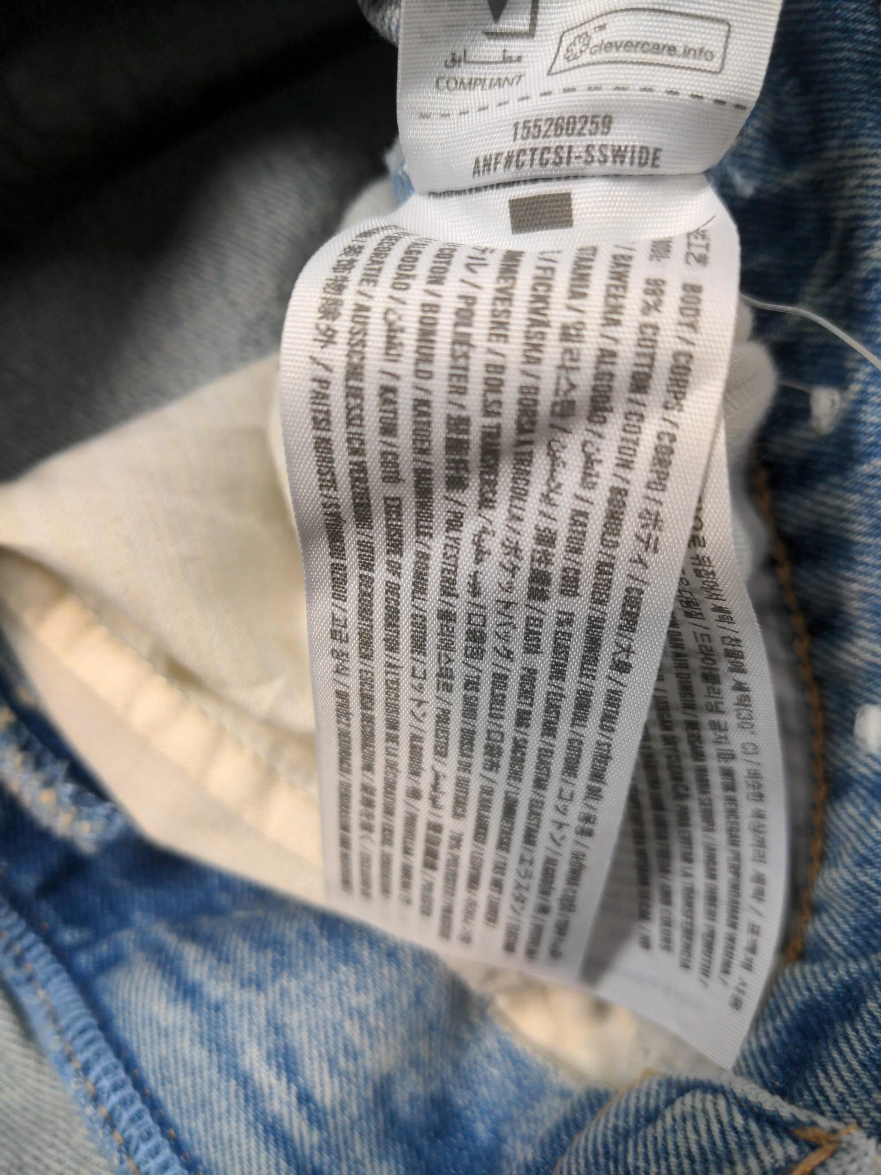 Abercrombie & Fitch Women's Jeans W 25 in Blue Cotton with Elastane Wide-Leg - Image 6