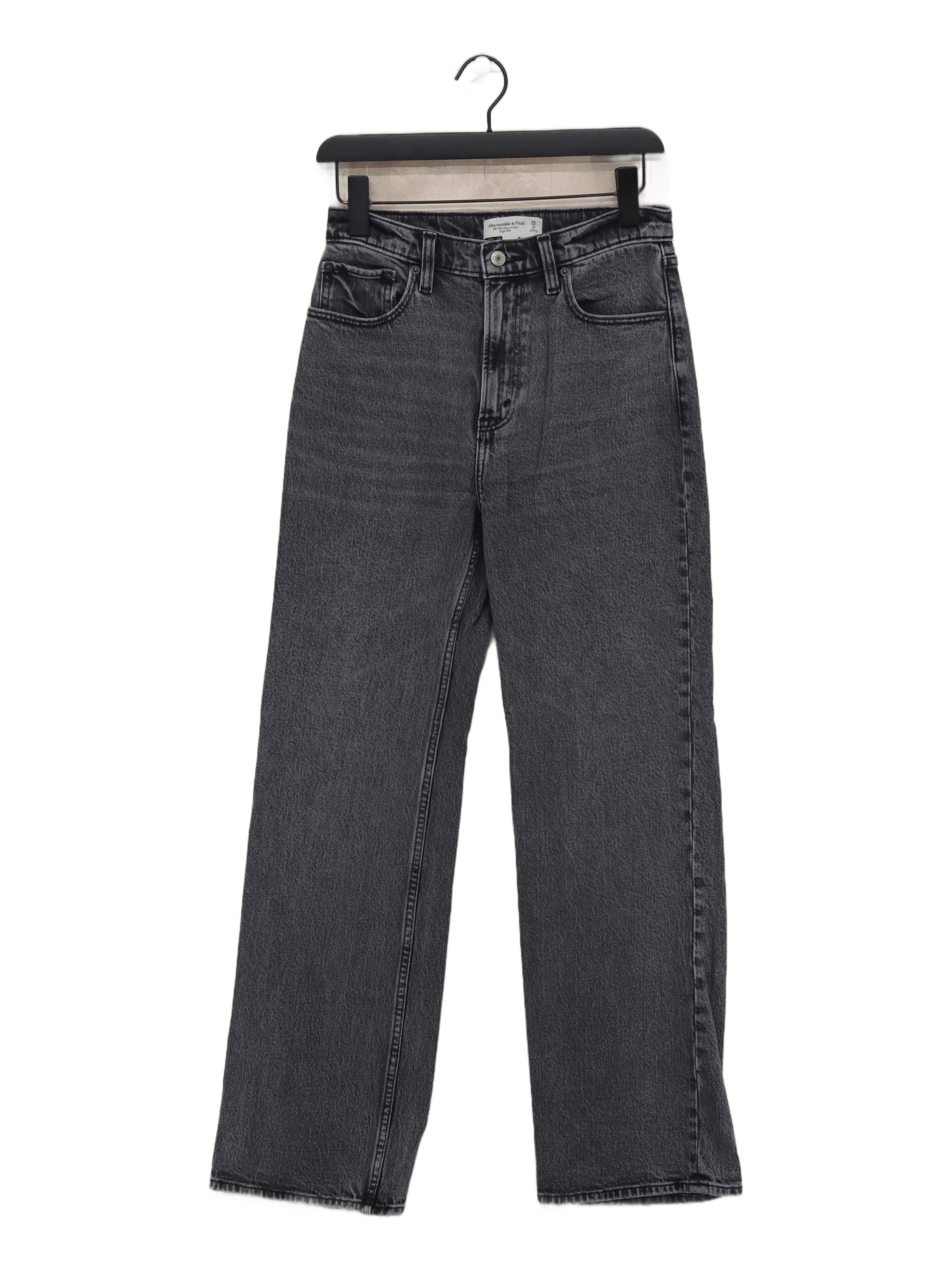 Abercrombie & Fitch Women's Jeans W 26 in Black Cotton with Elastane Wide-Leg