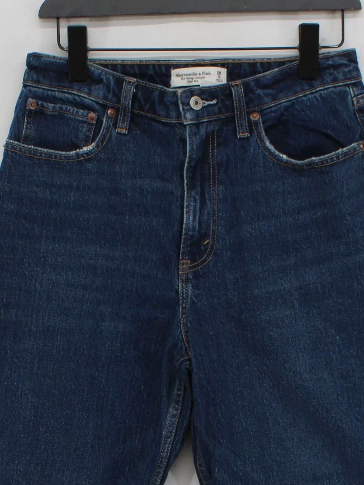 Abercrombie & Fitch Women's Jeans W 28 in Blue Cotton with Elastane Straight - Image 3