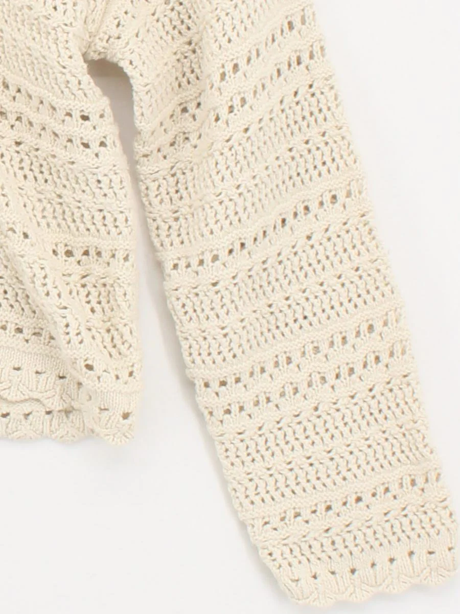 Abercrombie & Fitch Women's Jumper S Cream 100% Cotton Round Neck Pullover - Image 4