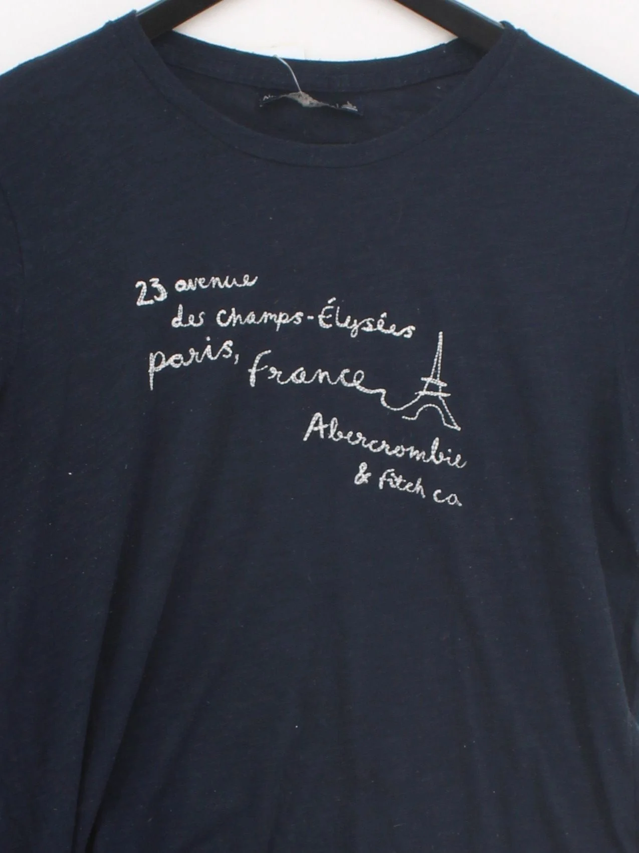 Abercrombie & Fitch Women's T-Shirt L Blue Cotton with Polyester Basic - Image 3
