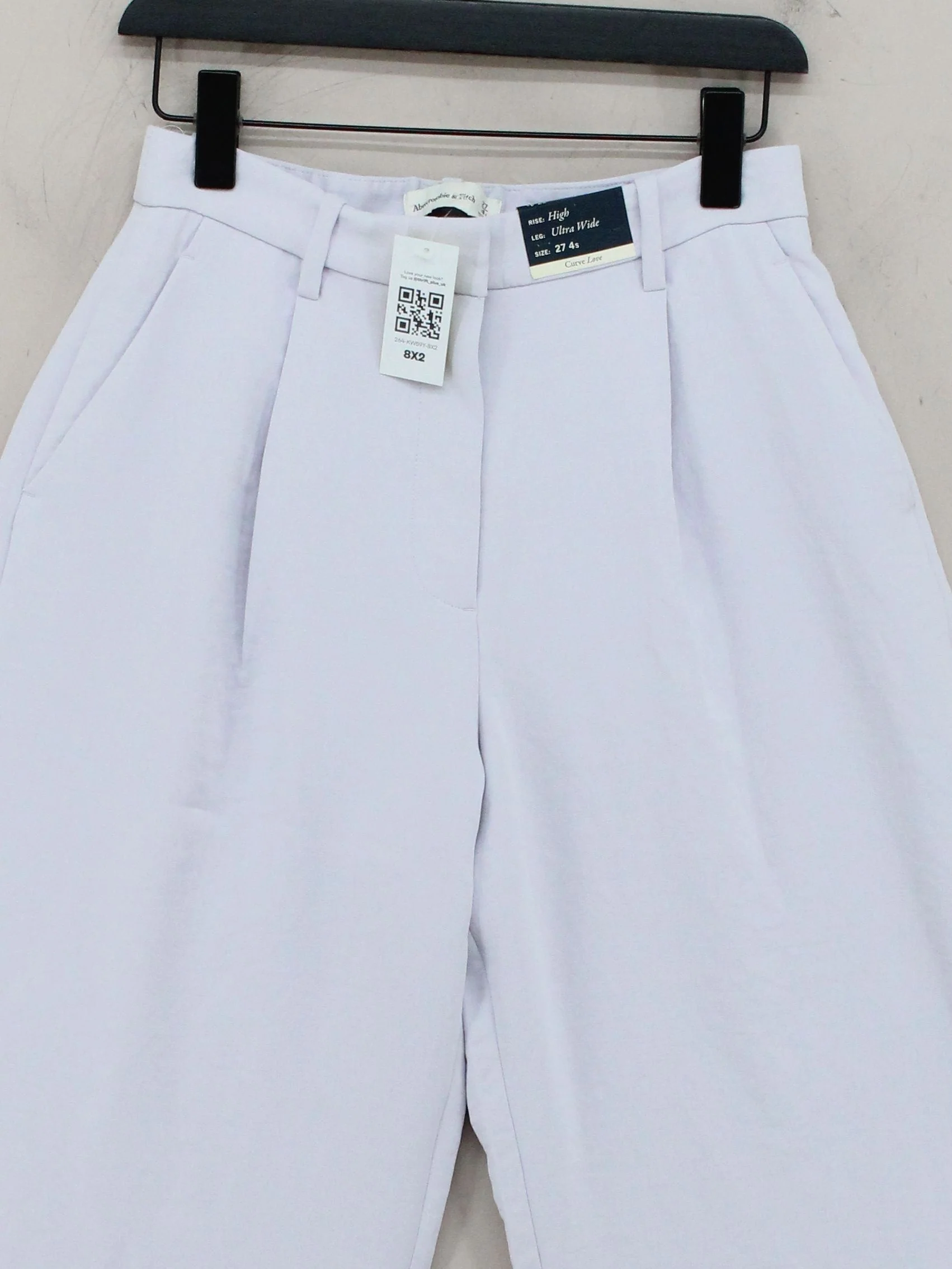 Abercrombie & Fitch Women's Trousers W 27 in Purple 100% Polyester Cropped - Image 3