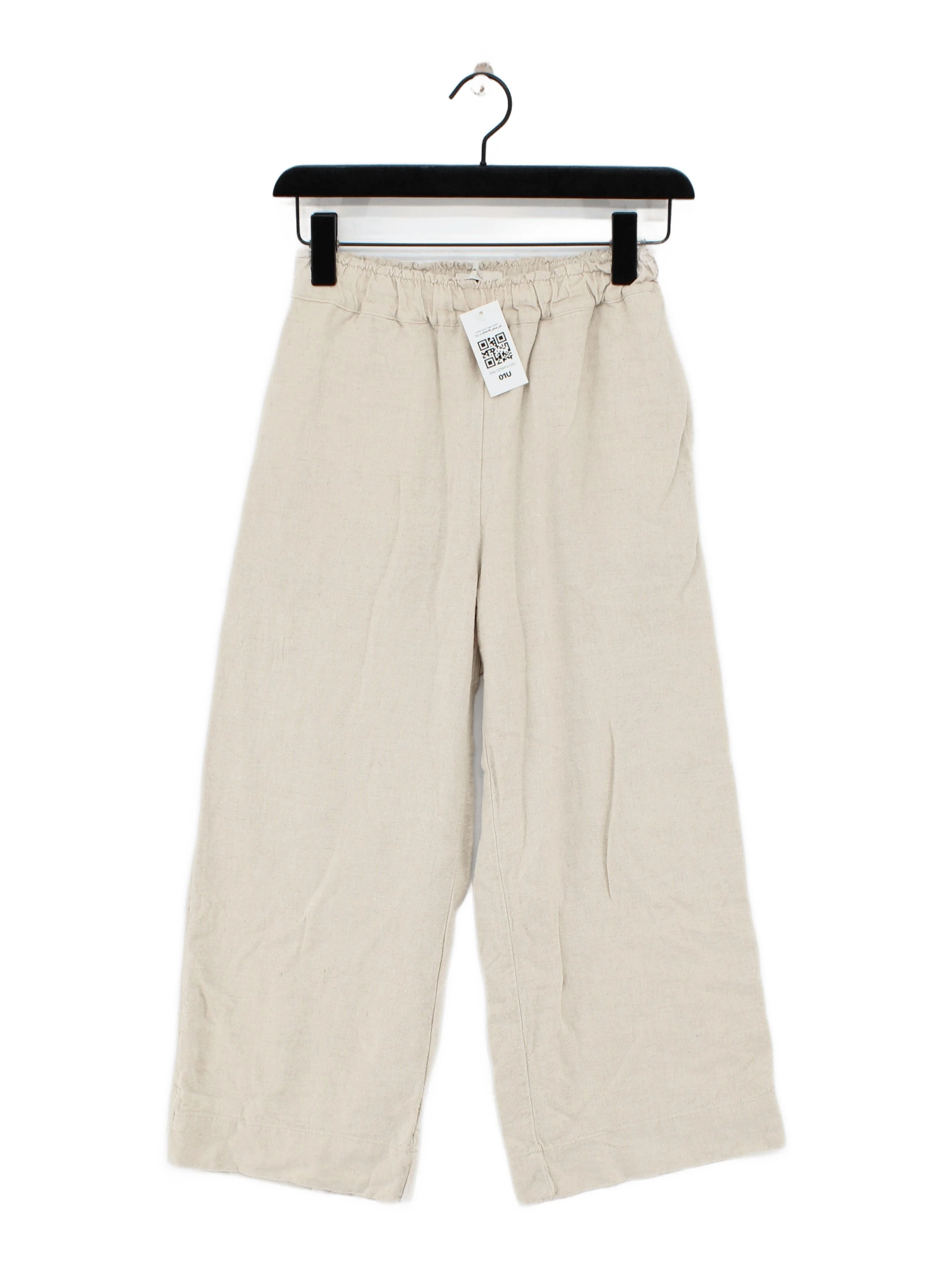 Abercrombie & Fitch Women's Trousers XS Cream Linen with Viscose Cropped