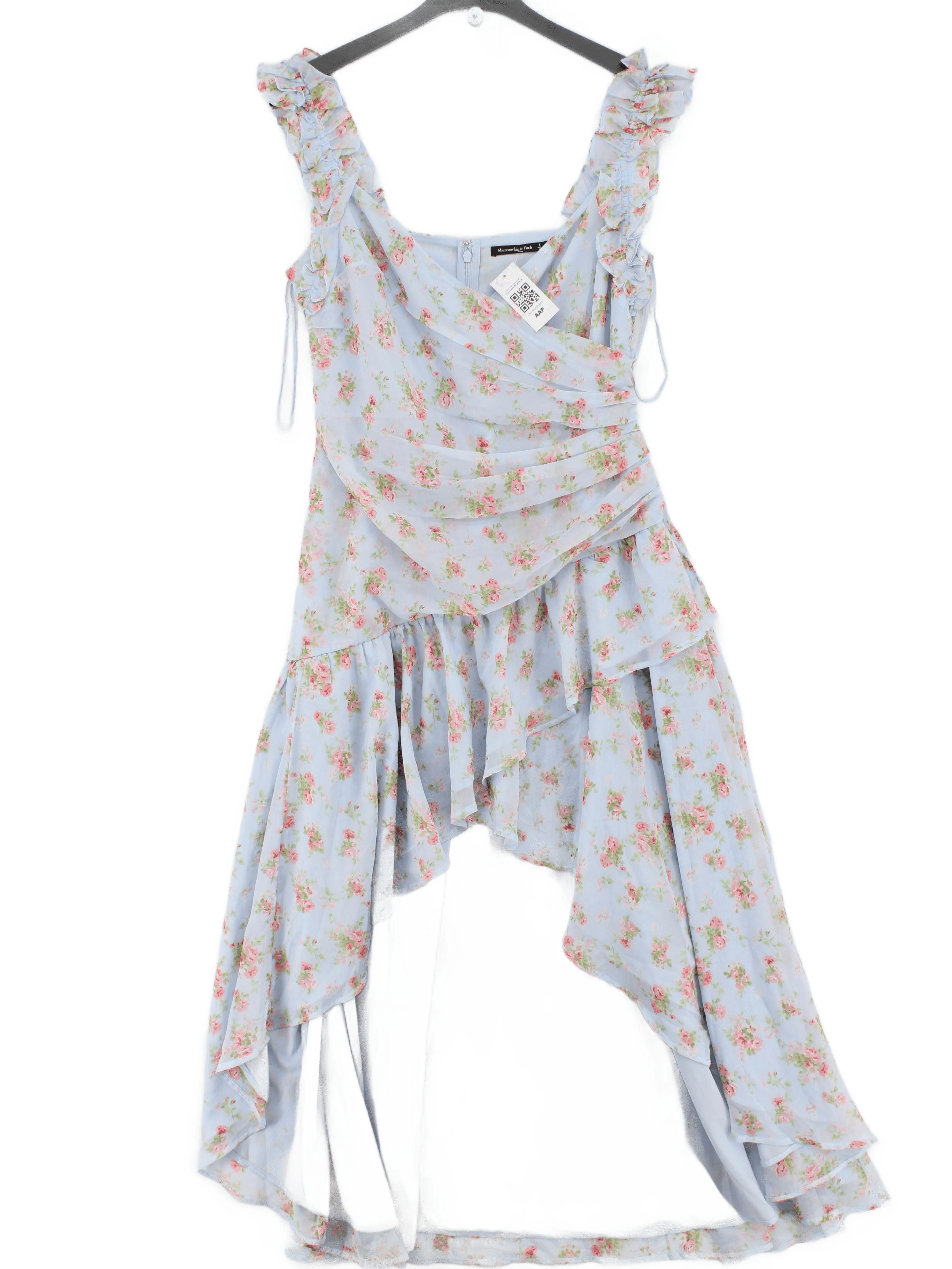 Abercrombie & Fitch Wrap Midi Dress L in Blue