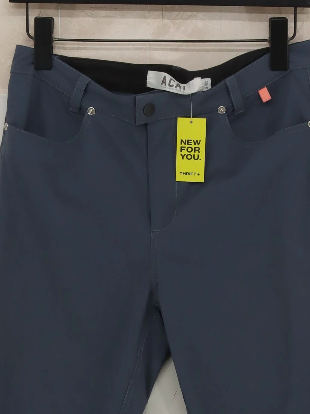 ACAI Men's Trousers W 30 in; L 30 in Blue Nylon with Elastane Tapered Chino - Image 3