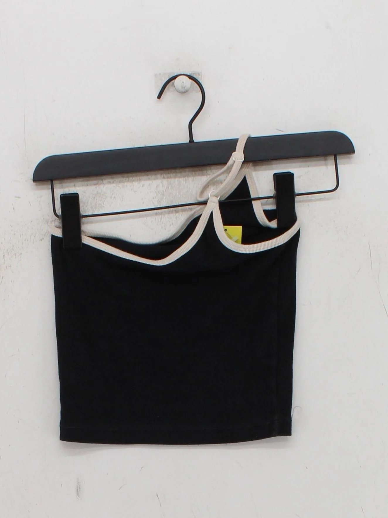 Adanola Women's Top M Black Cotton with Spandex Sleeveless Round Neck Cropped - Image 2