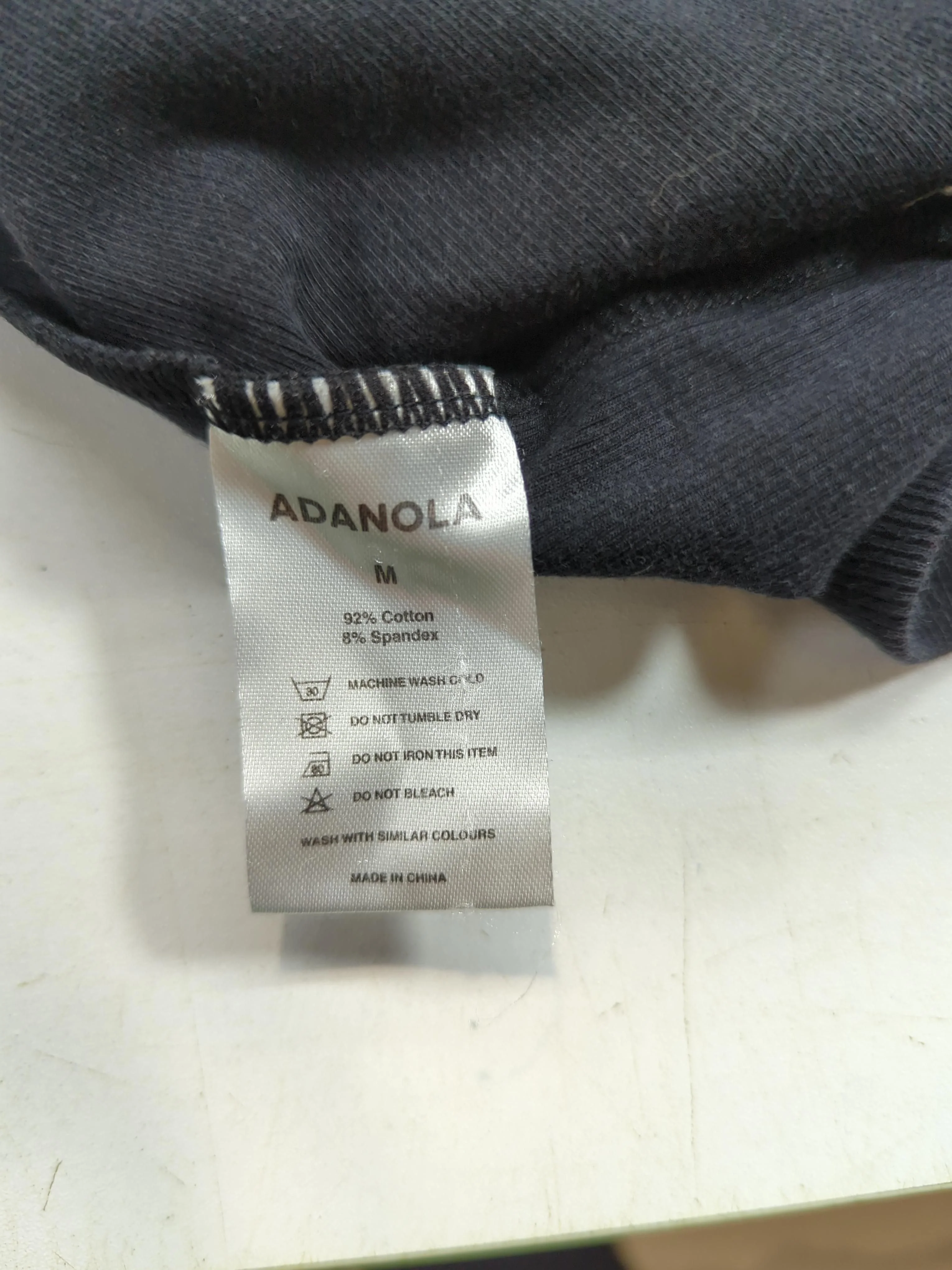 Adanola Women's Top M Black Cotton with Spandex Sleeveless Round Neck Cropped - Image 6