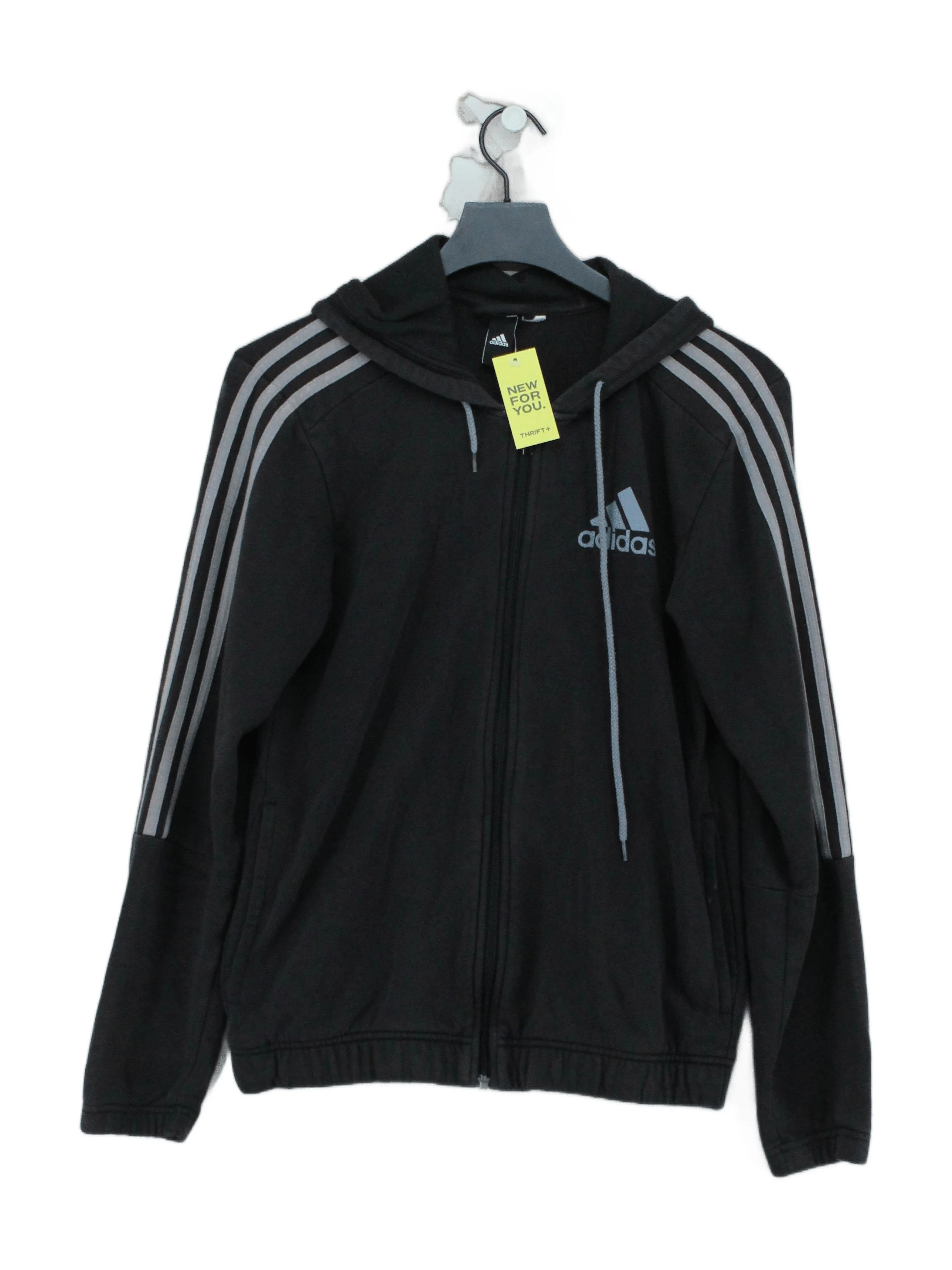 Adidas Men's Hoodie M Black 100% Cotton Pullover