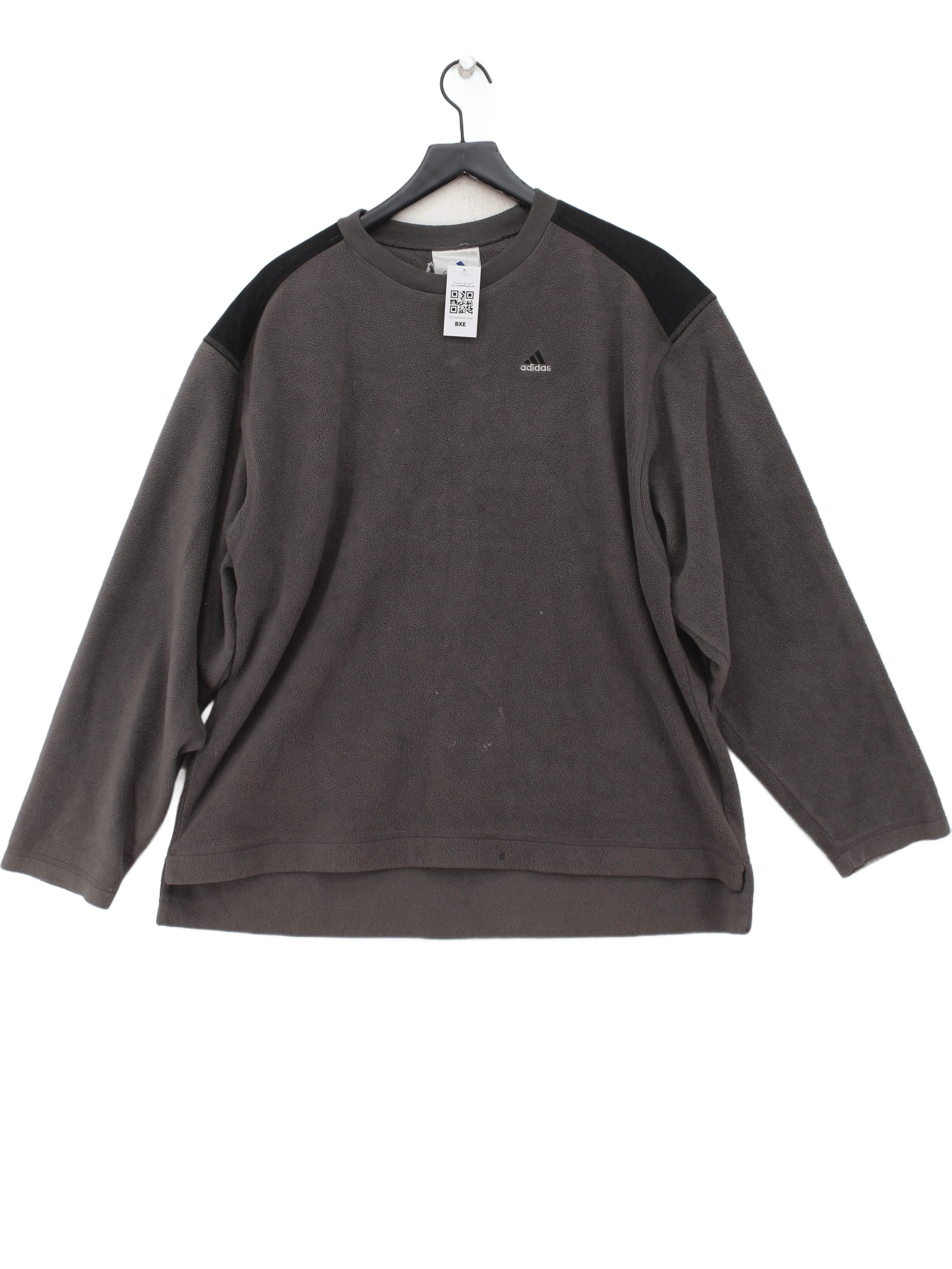 Adidas Men's Hoodie XL Grey 100% Polyester Pullover