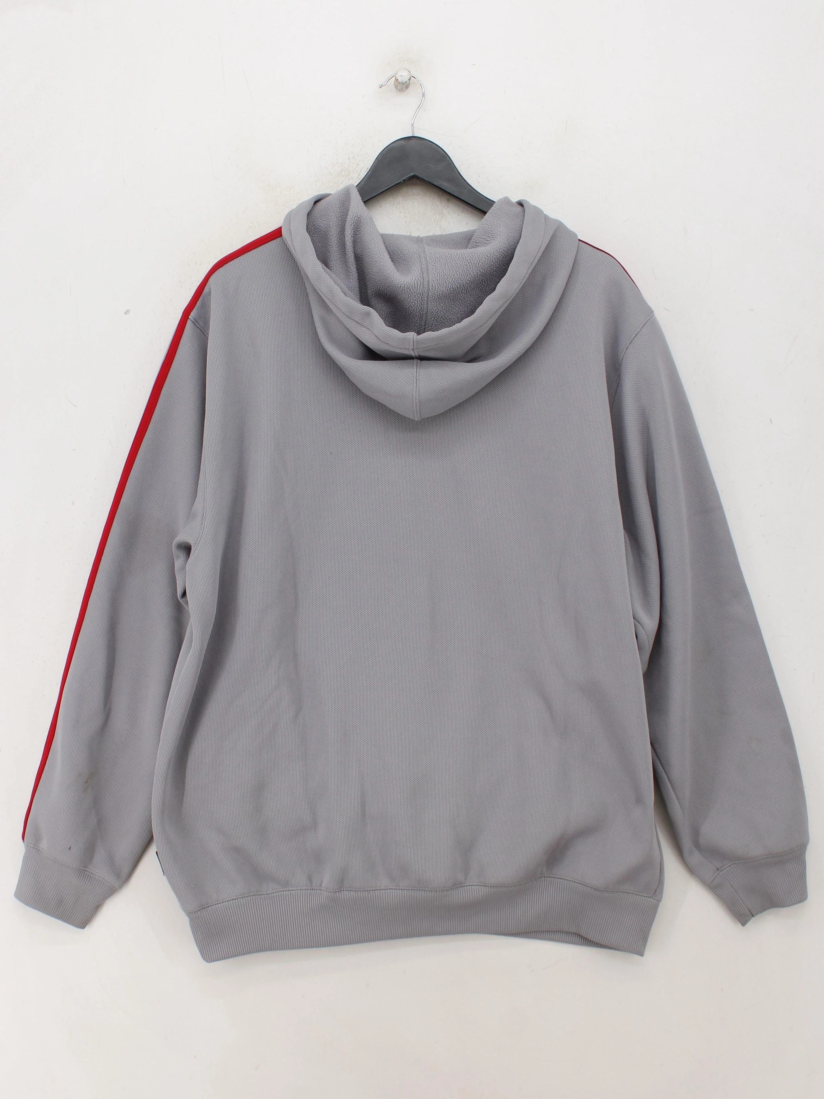Adidas Men's Hoodie XL Grey Striped 100% Polyester Pullover - Image 2