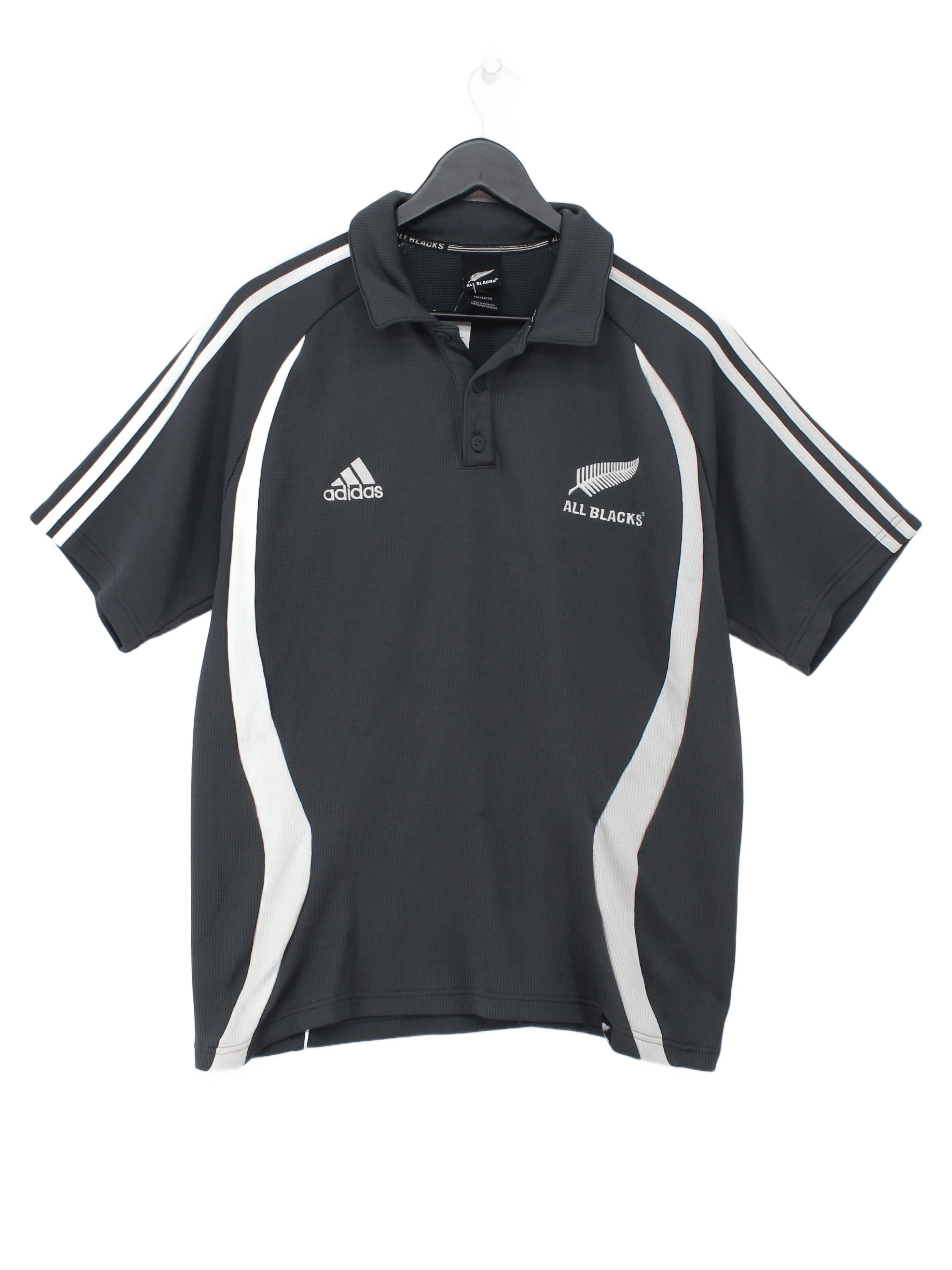 Adidas Men's Polo L Grey 100% Polyester Collared Basic