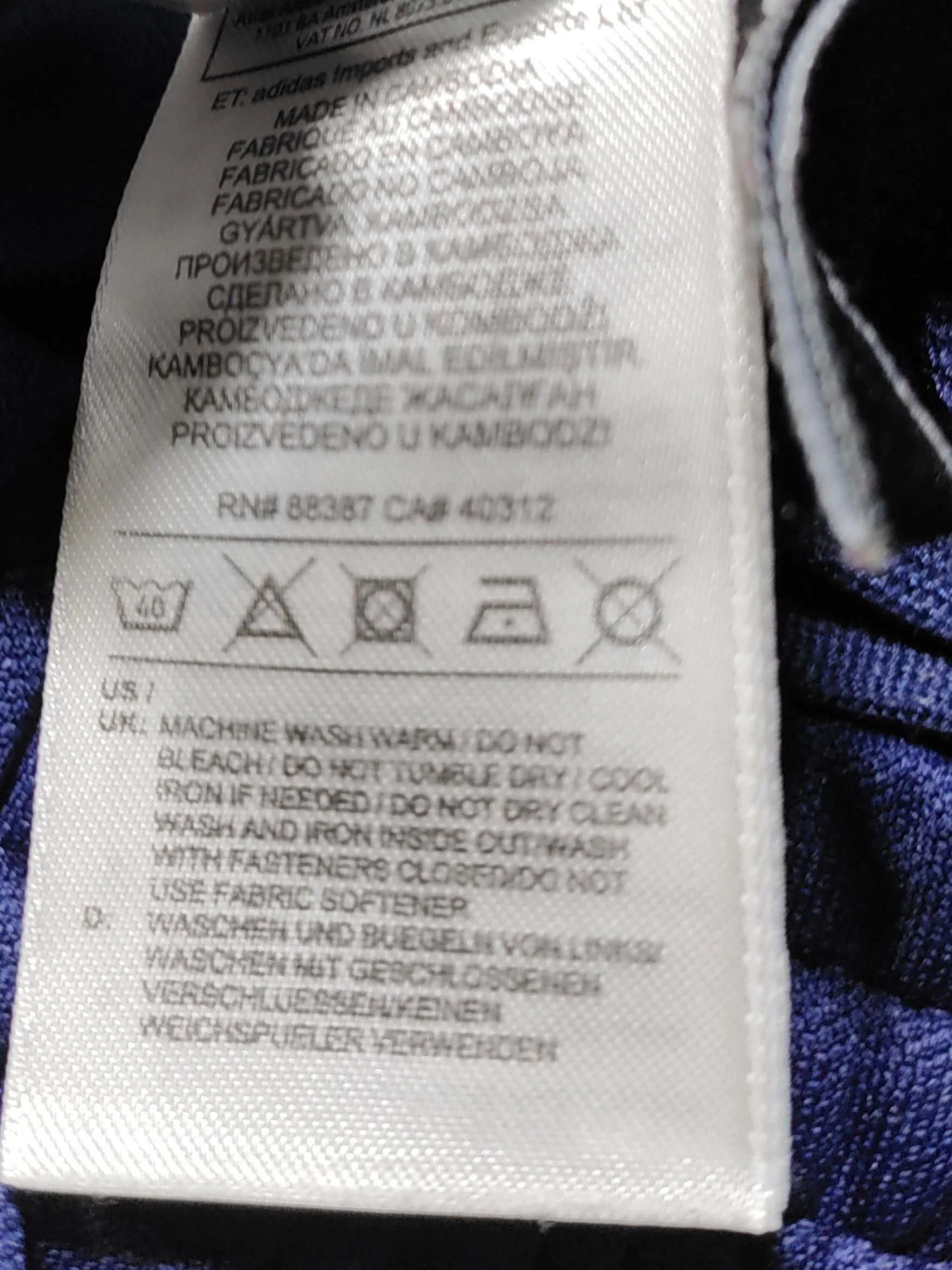 Adidas Men's Sports Bottoms M Blue 100% Other Sweatpants - Image 8