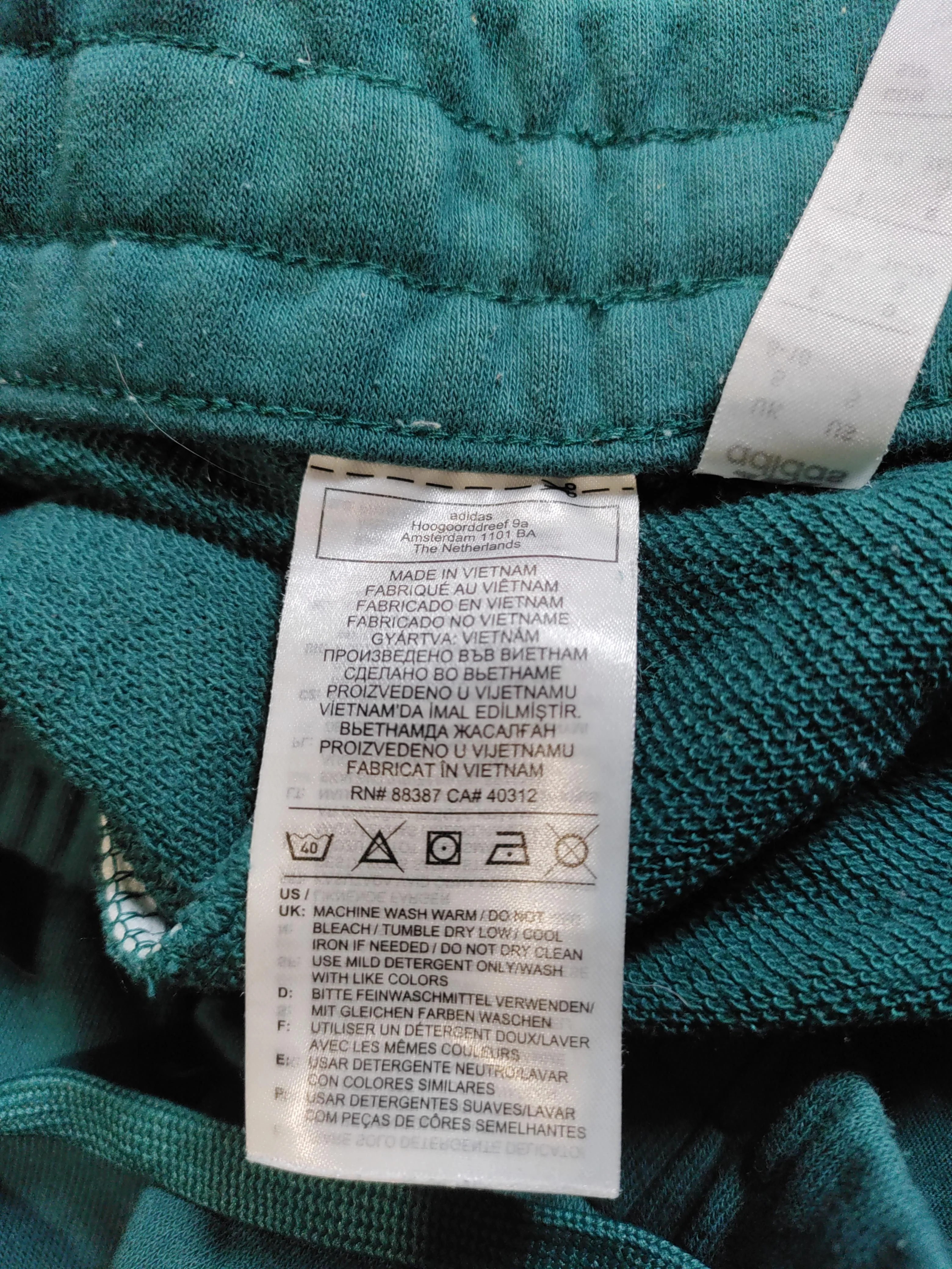 Adidas Men's Sports Bottoms S Green 100% Cotton Sweatpants - Image 7