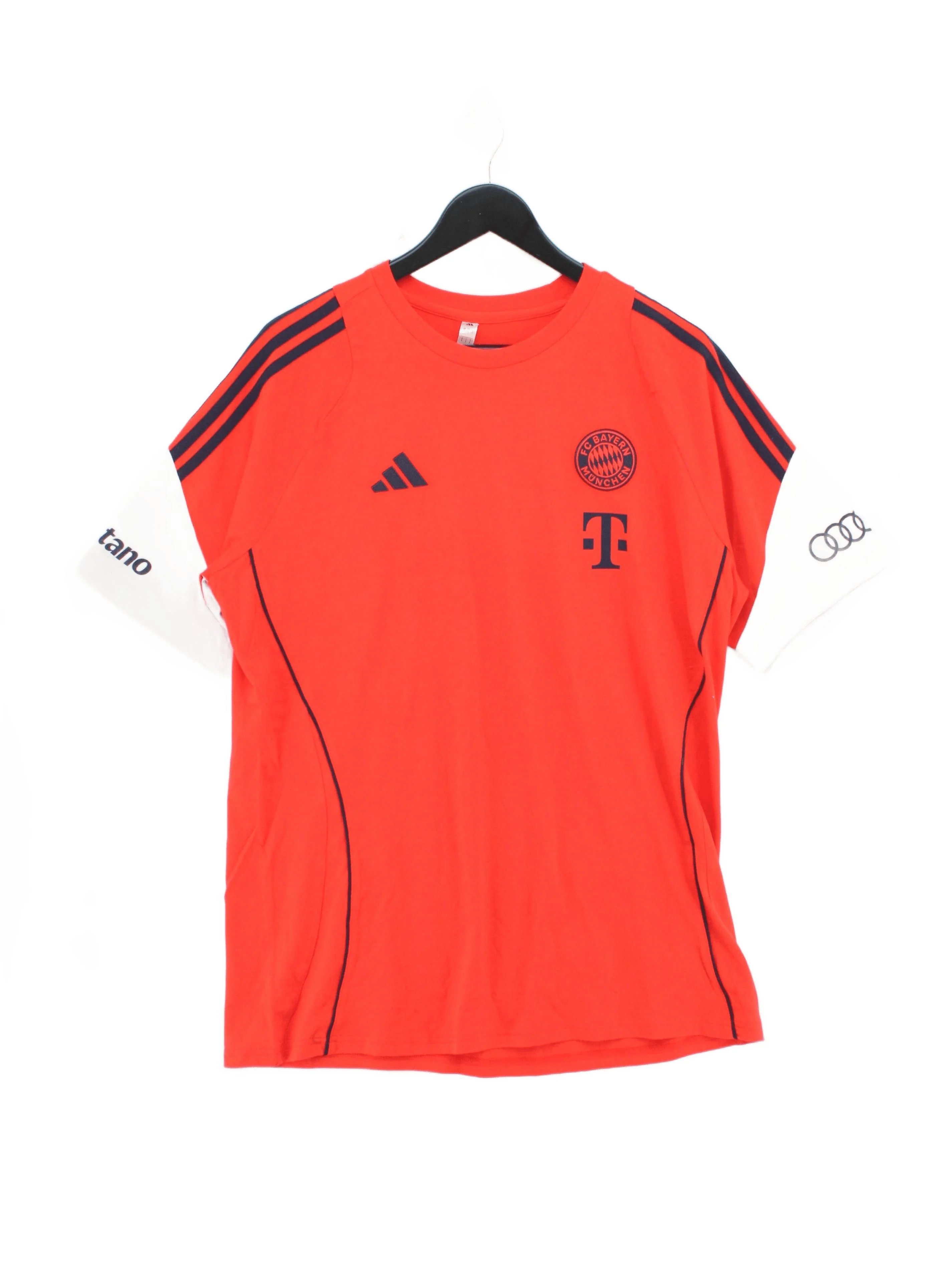 Adidas Men's T-Shirt L Orange Graphic 100% Cotton Round Neck Basic
