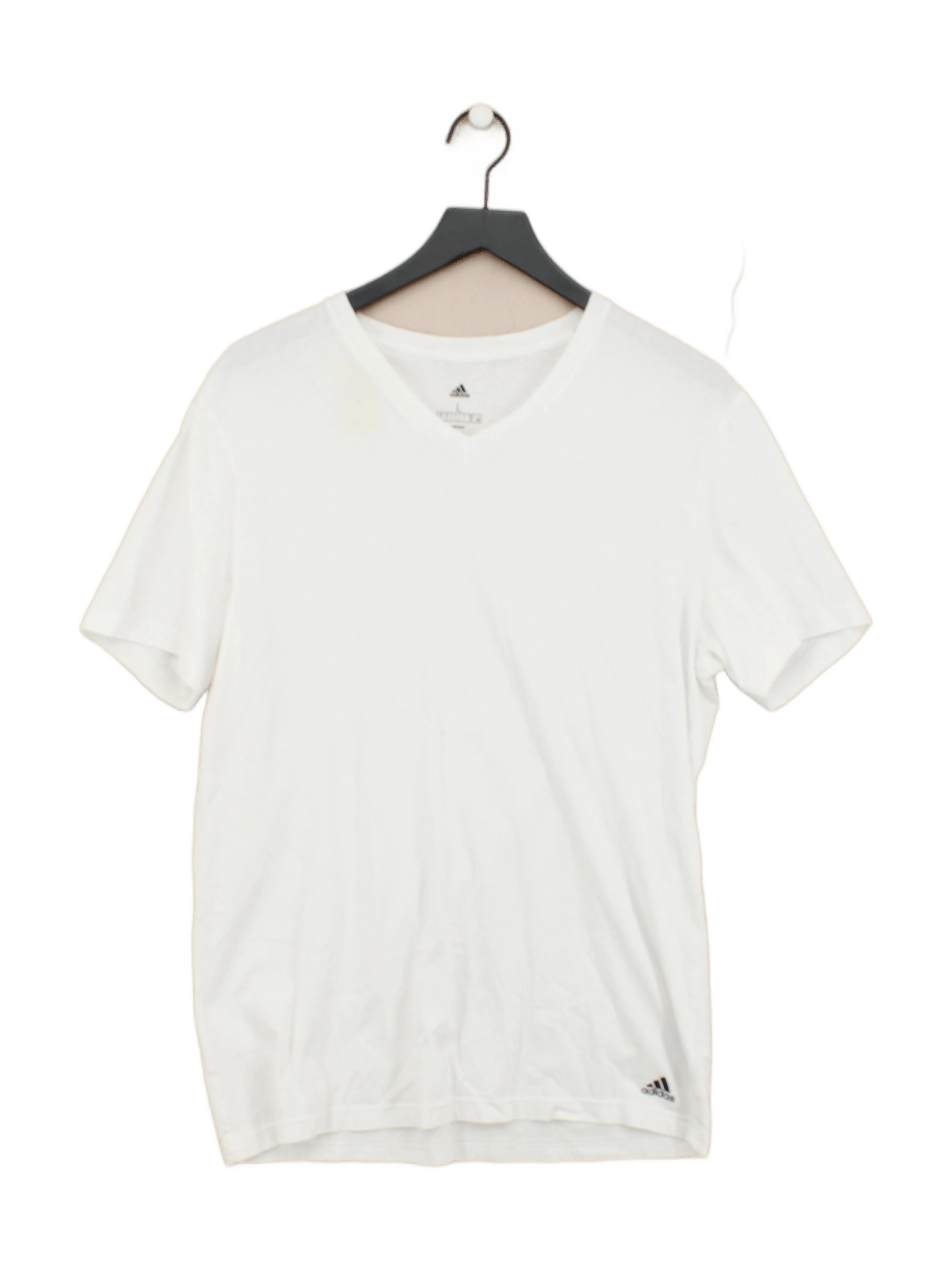 Adidas Men's T-Shirt L White 100% Cotton V-Neck Basic
