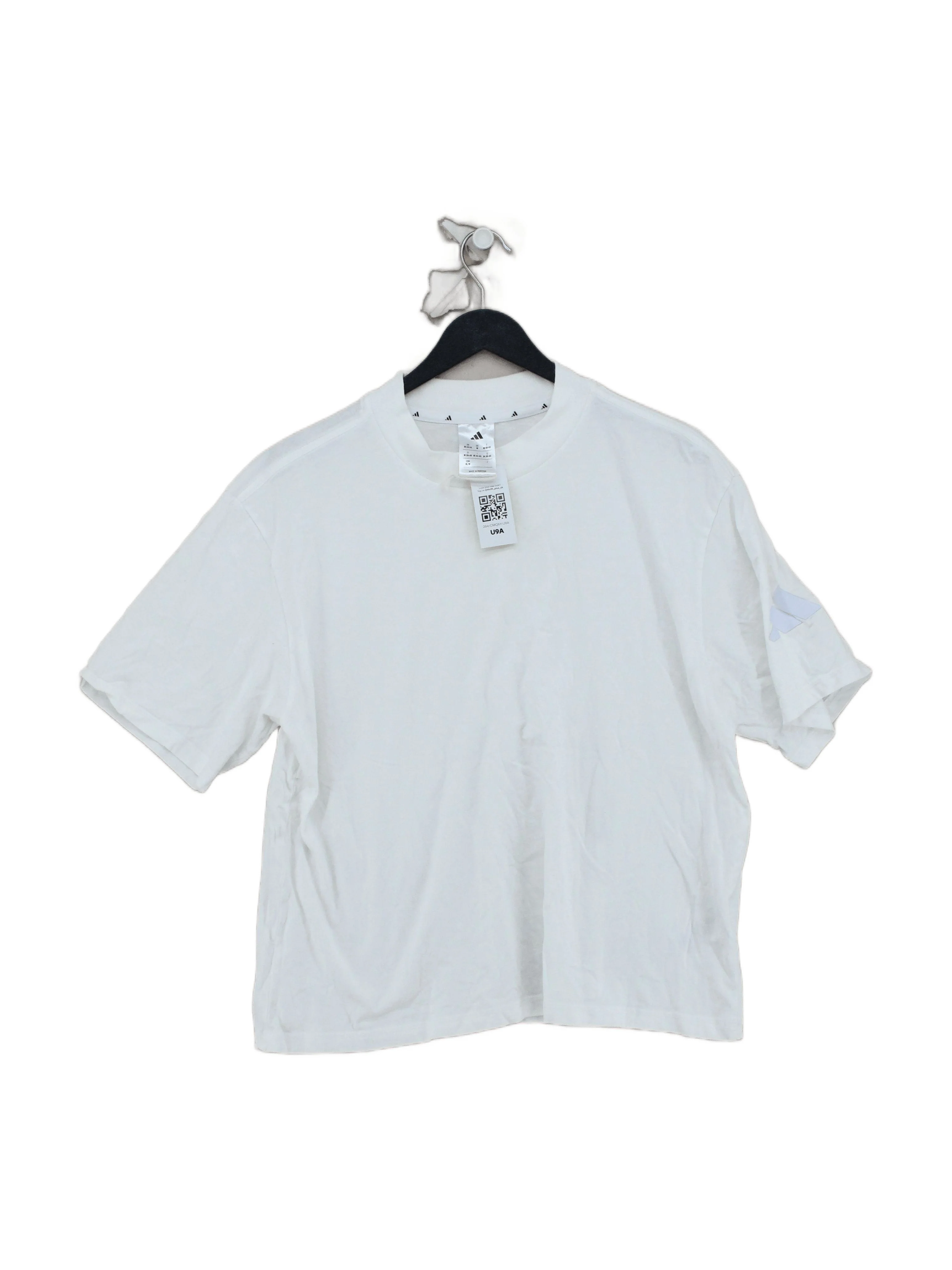 Adidas Men's T-Shirt M White Cotton with Polyester Round Neck Basic