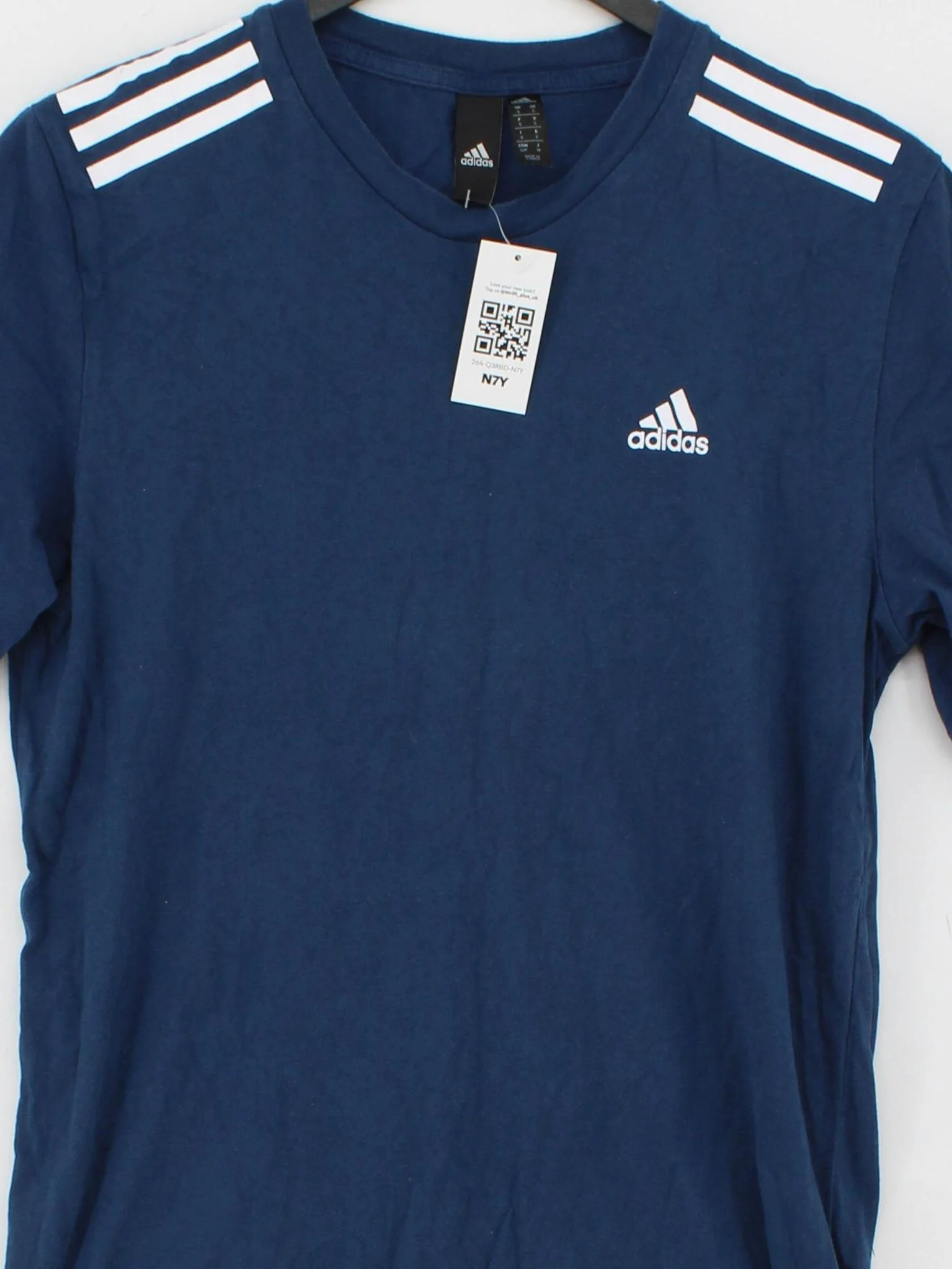 Adidas Men's T-Shirt S Blue Graphic 100% Cotton Basic - Image 3