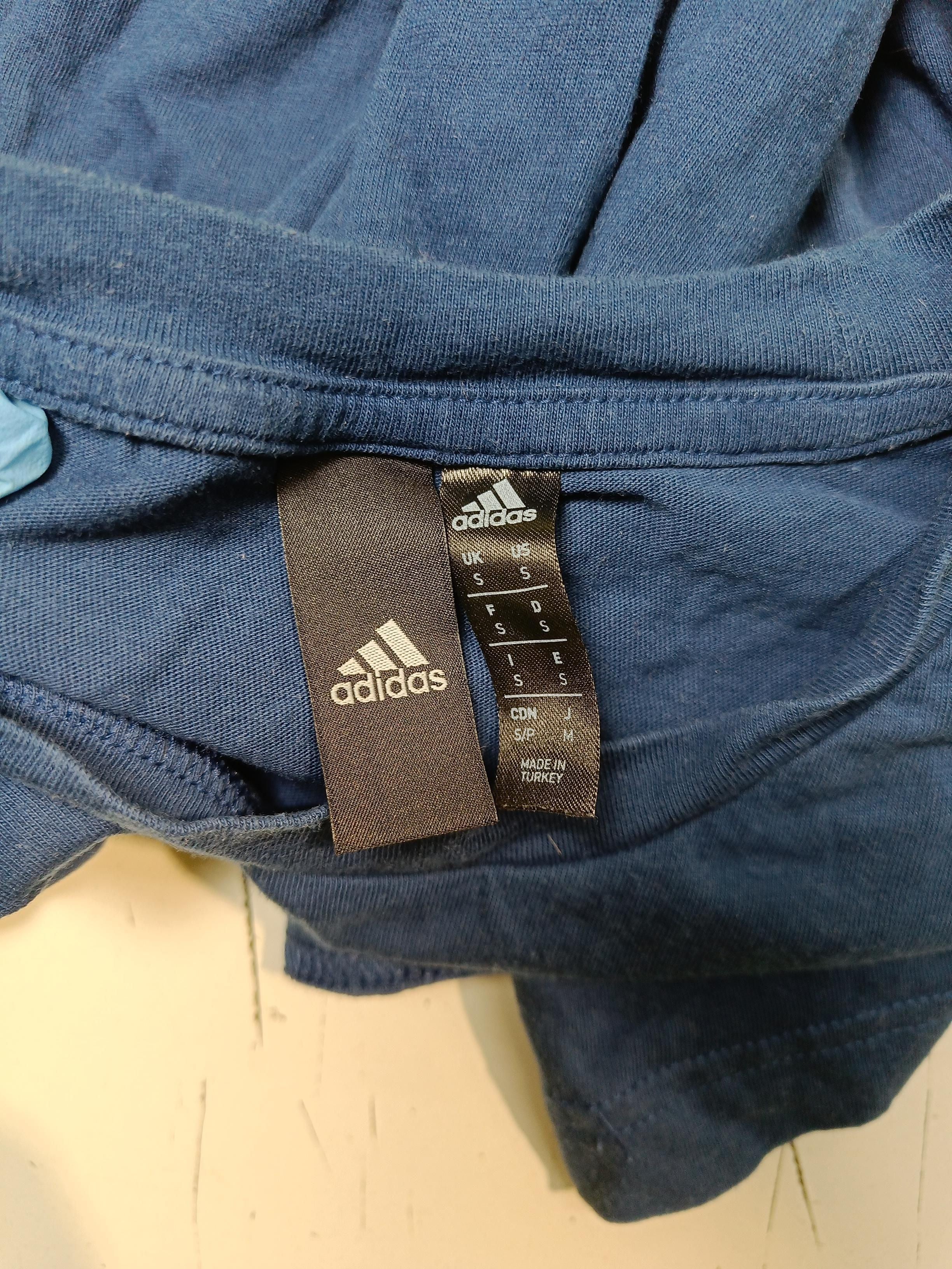 Adidas Men's T-Shirt S Blue Graphic 100% Cotton Basic - Image 5