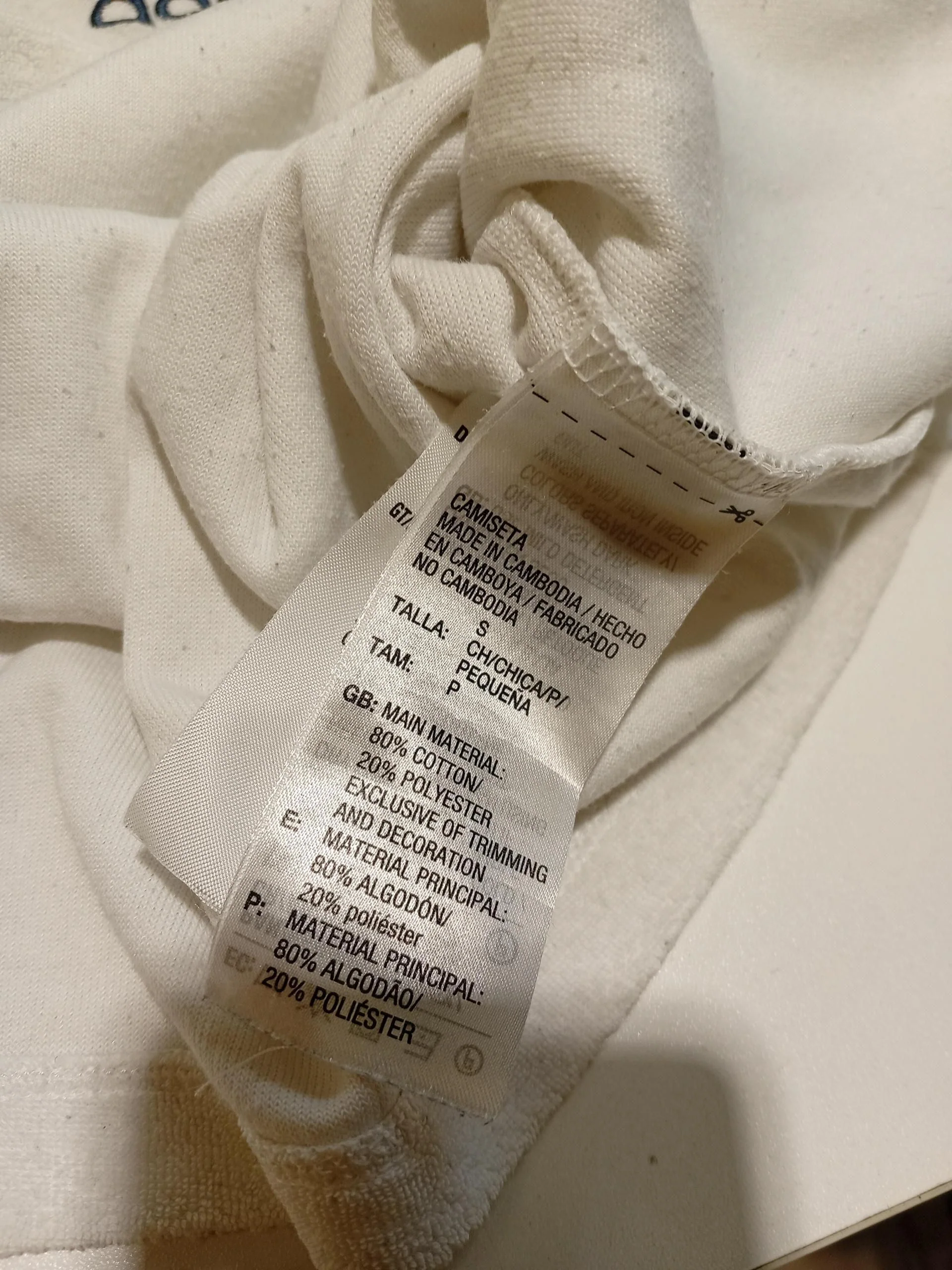 Adidas Men's T-Shirt S White Cotton with Polyester Basic - Image 6