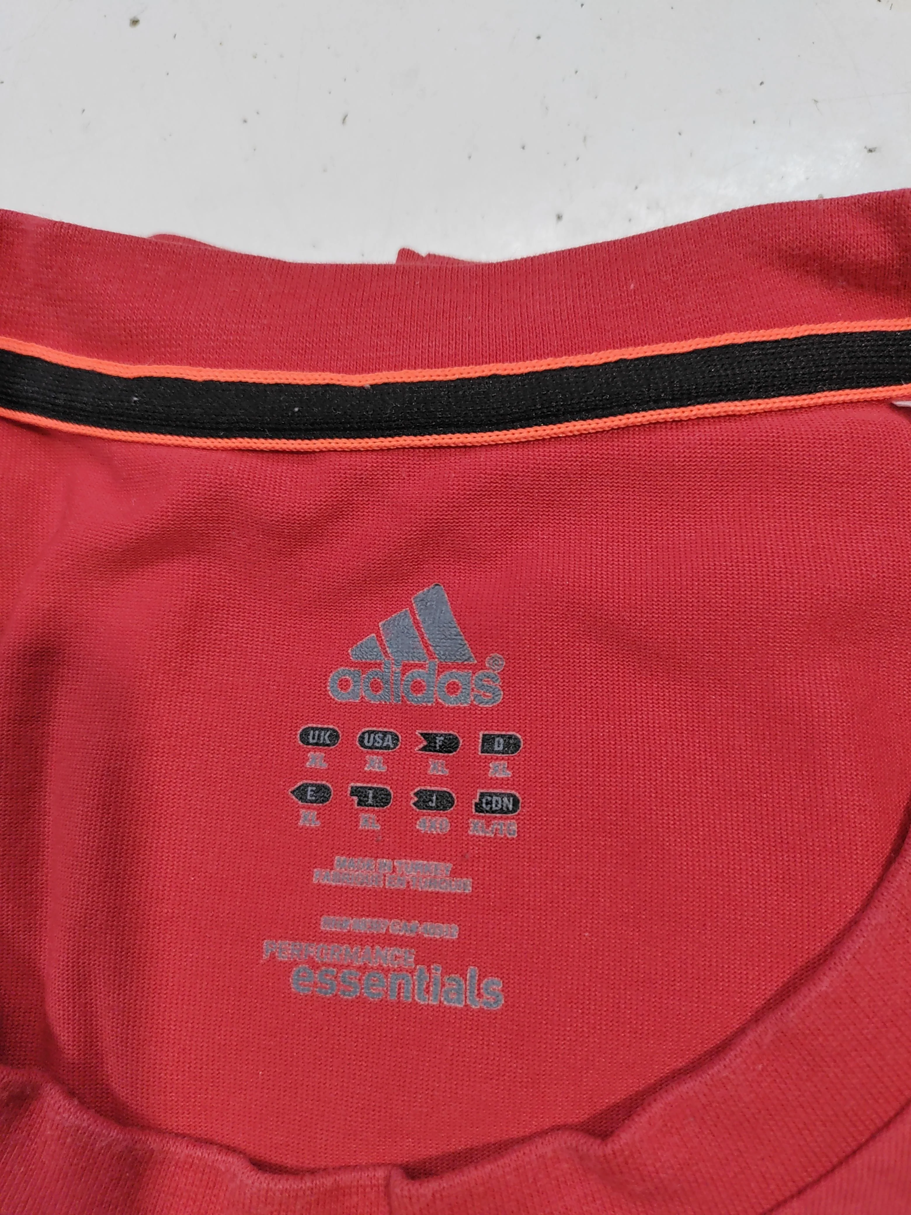 Adidas Men's T-Shirt XL Red Graphic Cotton with Polyester Basic - Image 7