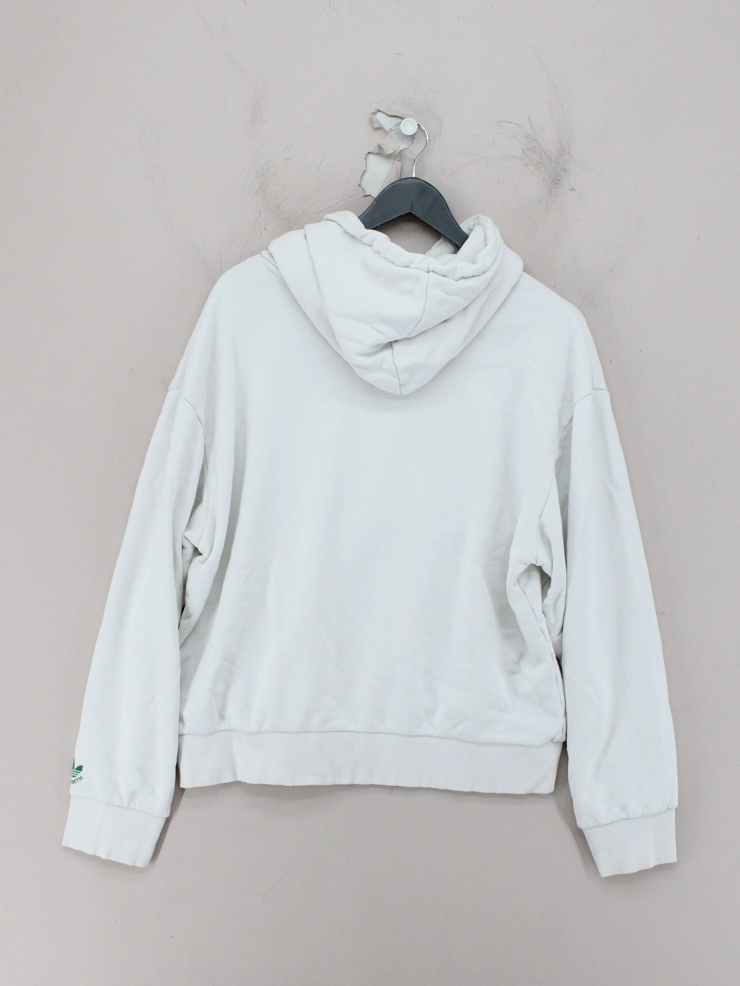 Adidas Women's Hoodie L Cream Graphic 100% Cotton Pullover - Image 2