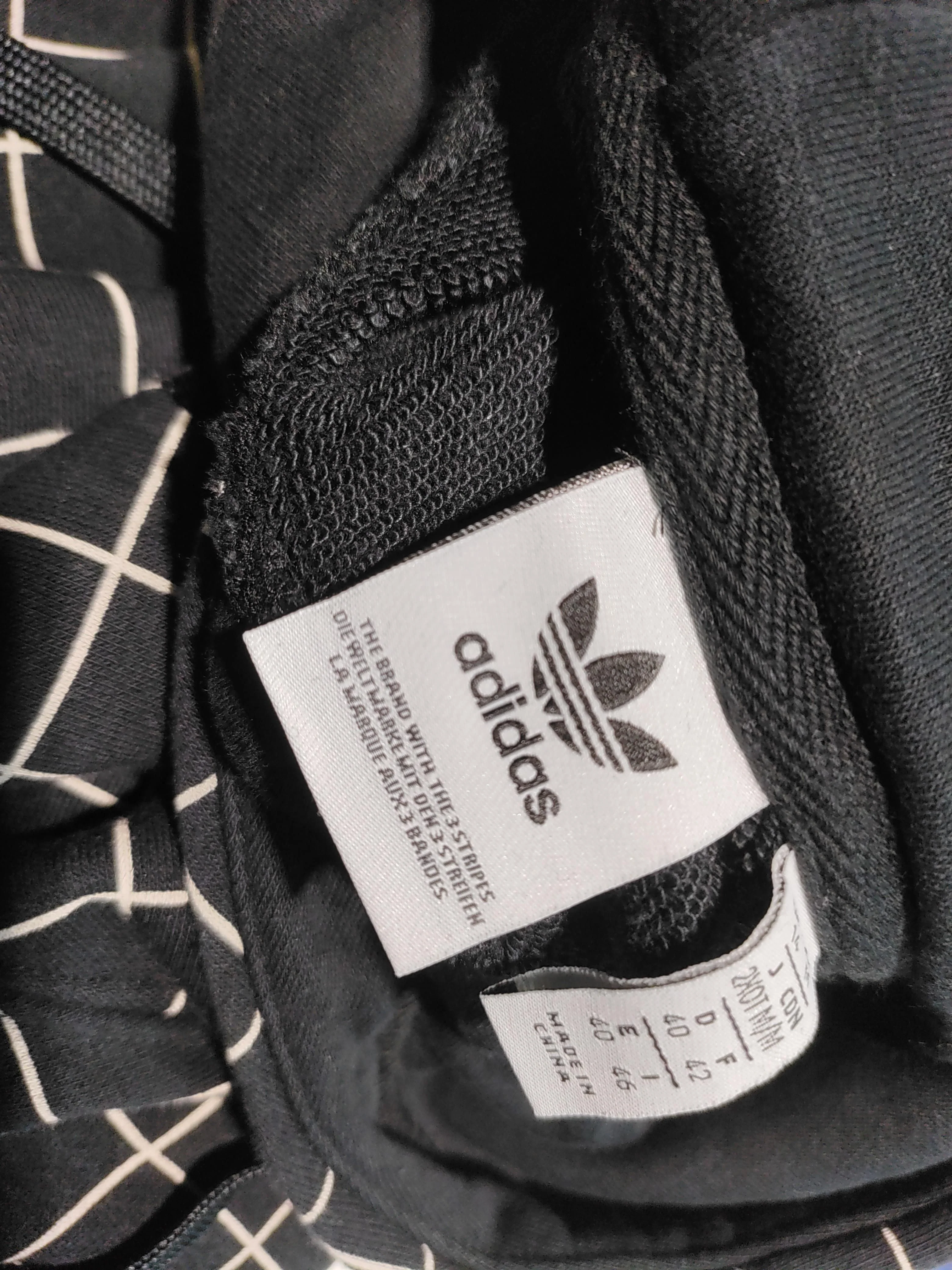 Adidas Women's Hoodie UK 14 Black Checkered Cotton with Polyester Pullover - Image 5