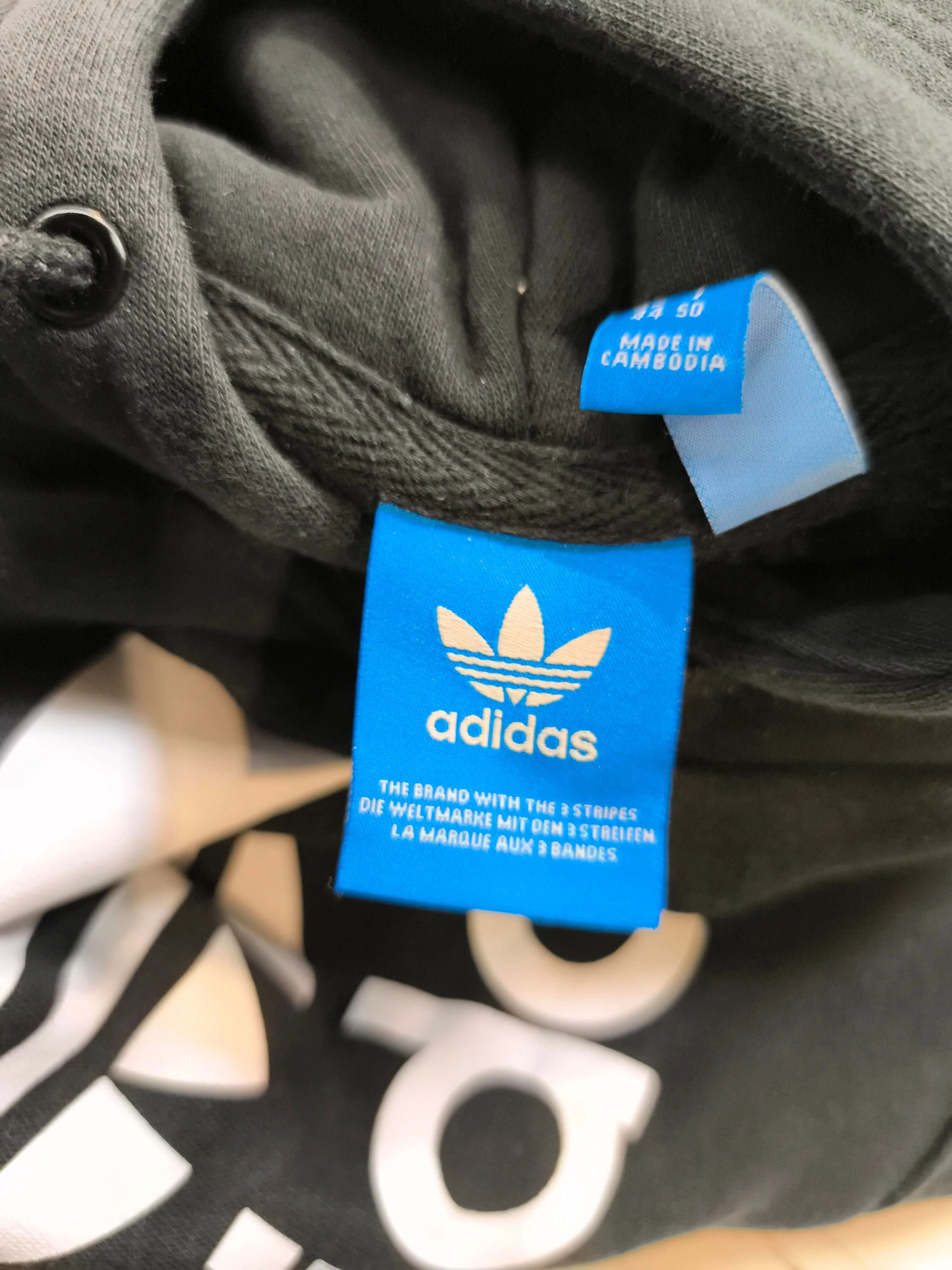Adidas Women's Hoodie UK 18 Black Graphic Cotton with Polyester Pullover - Image 6
