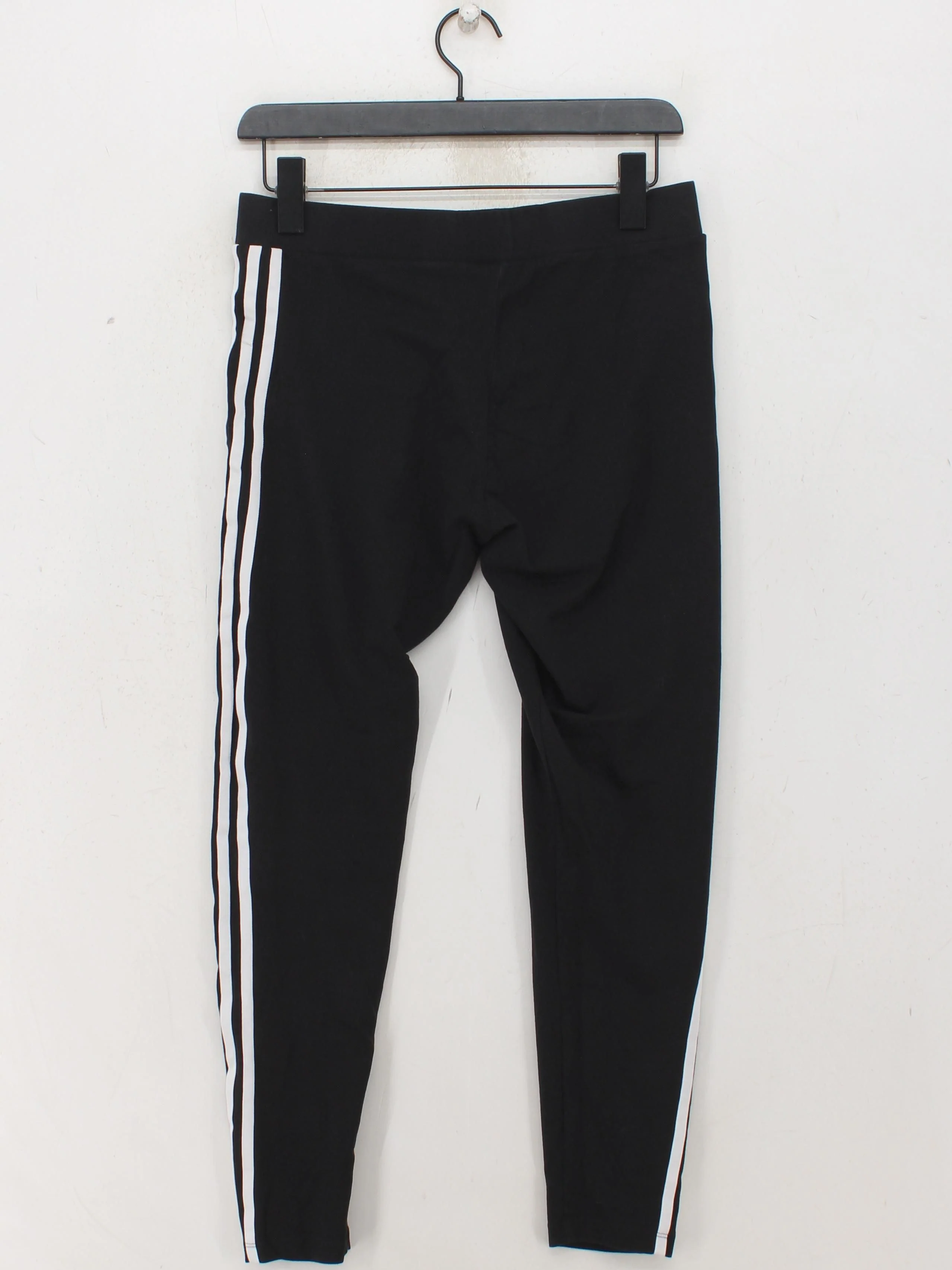 Adidas Women's Leggings UK 16 Black Striped Cotton with Spandex Full length - Image 2