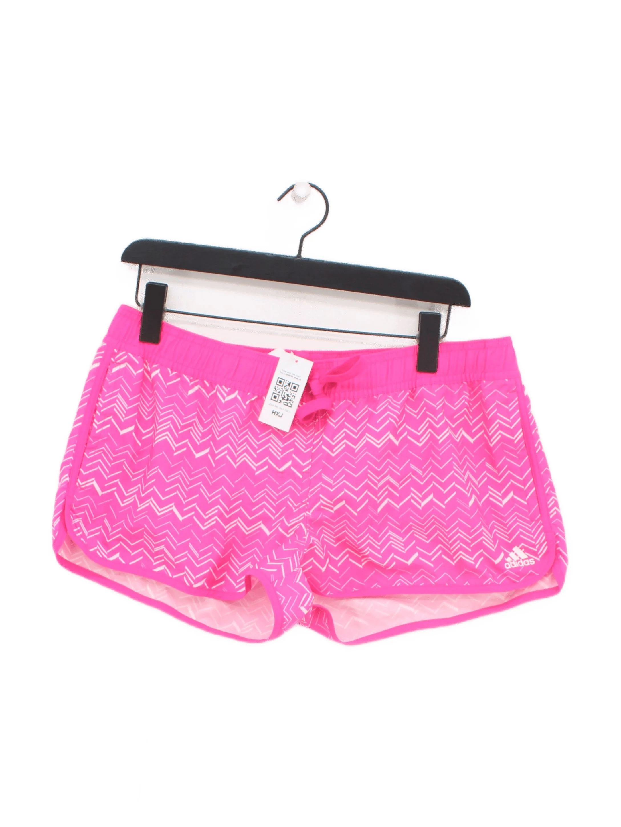 Adidas Women's Shorts L Pink Geometric 100% Polyester Sweat