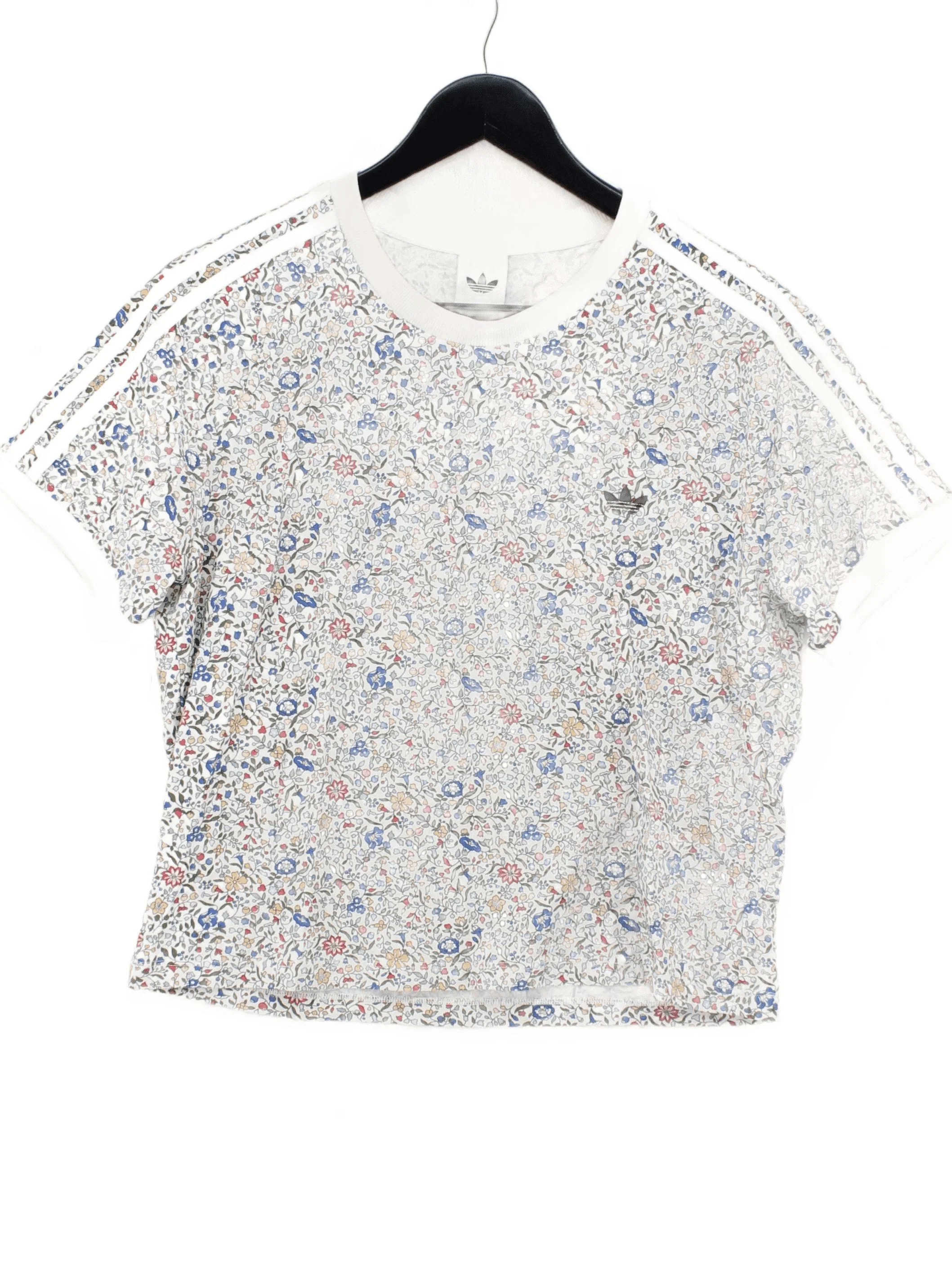 Adidas Women's T-Shirt L Multi Floral Cotton with Spandex Basic