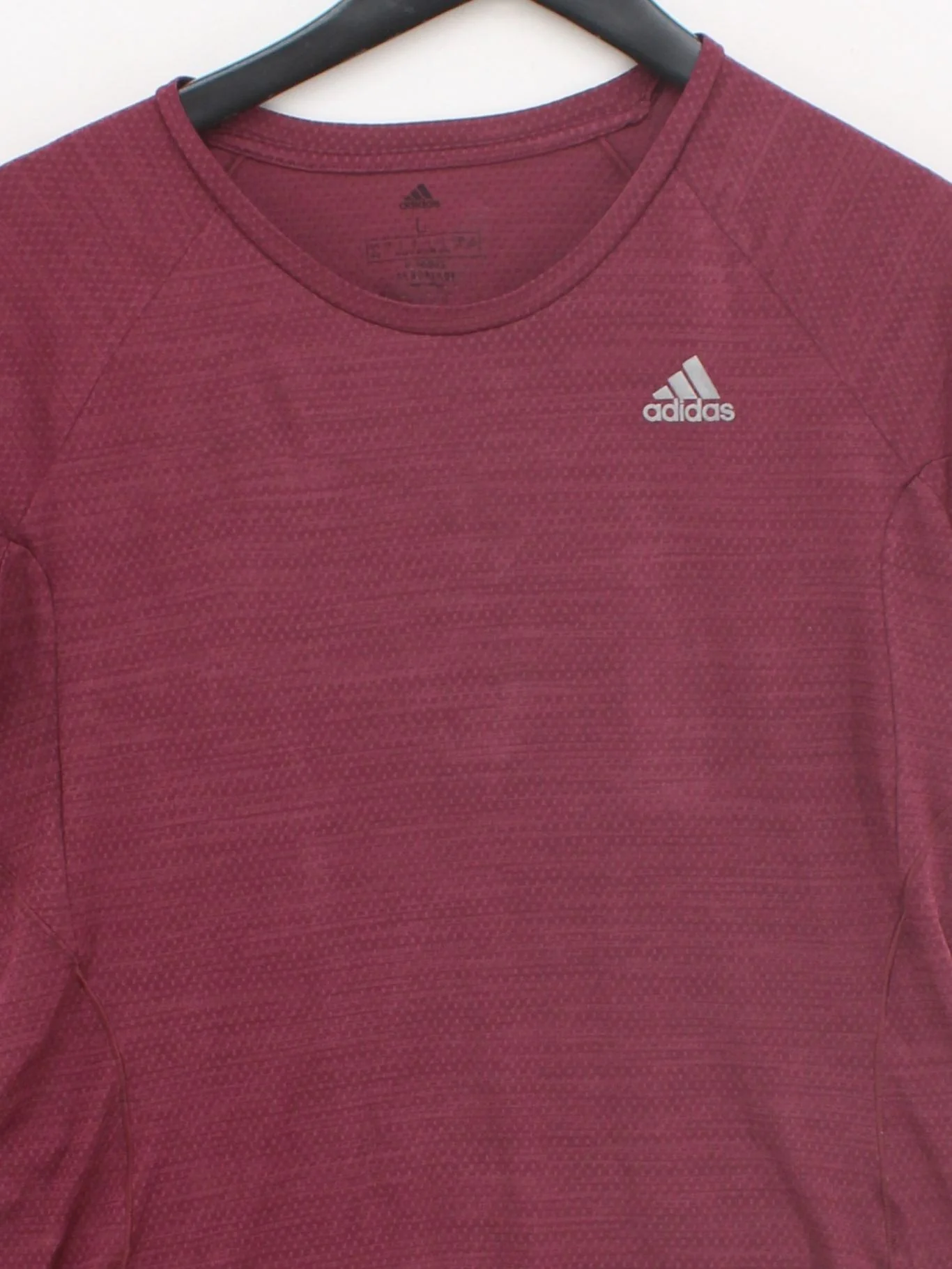 Adidas Women's T-Shirt L Red 100% Polyester Basic - Image 3