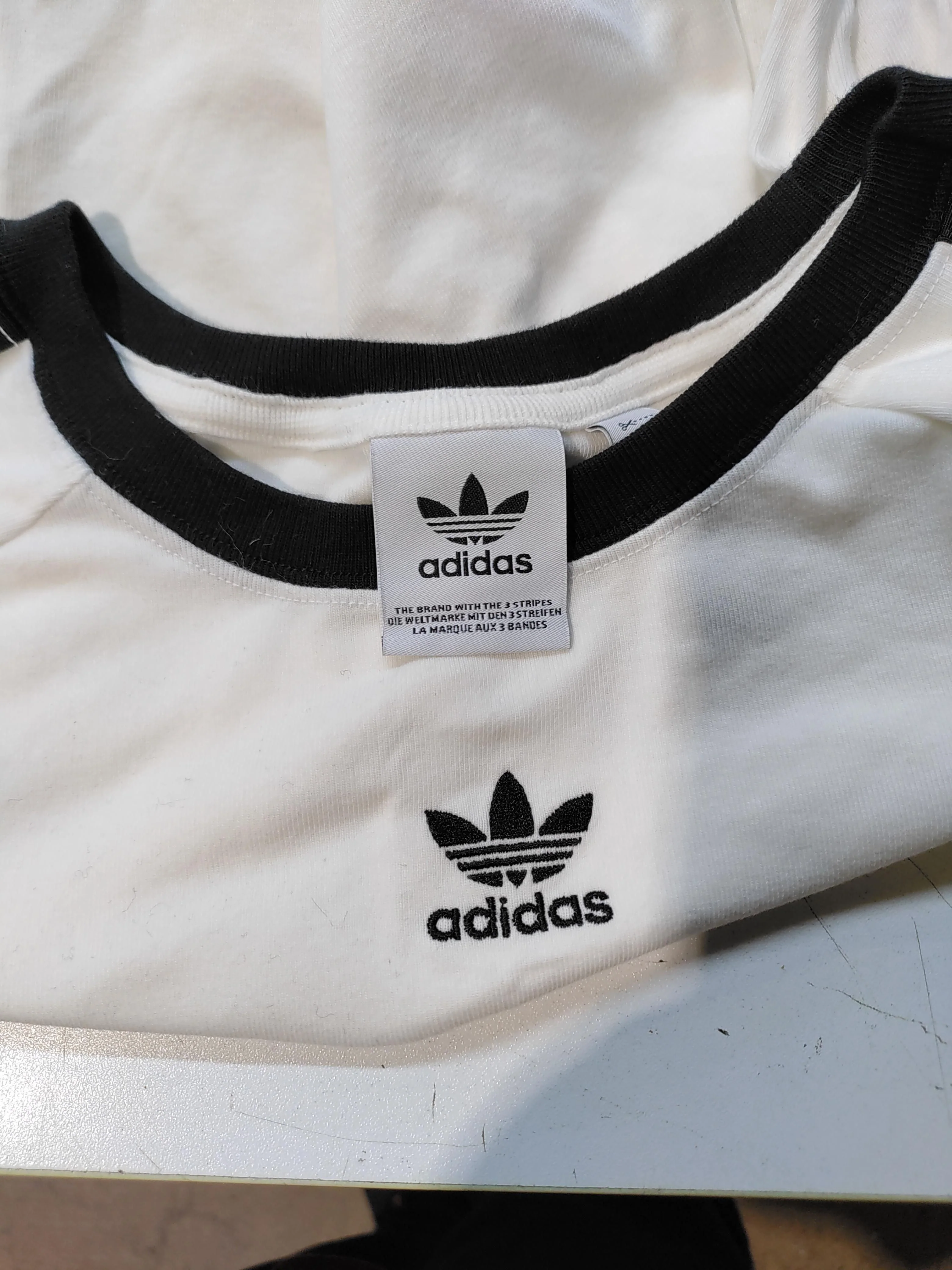 Adidas Women's T-Shirt L White Cotton with Elastane Basic - Image 5