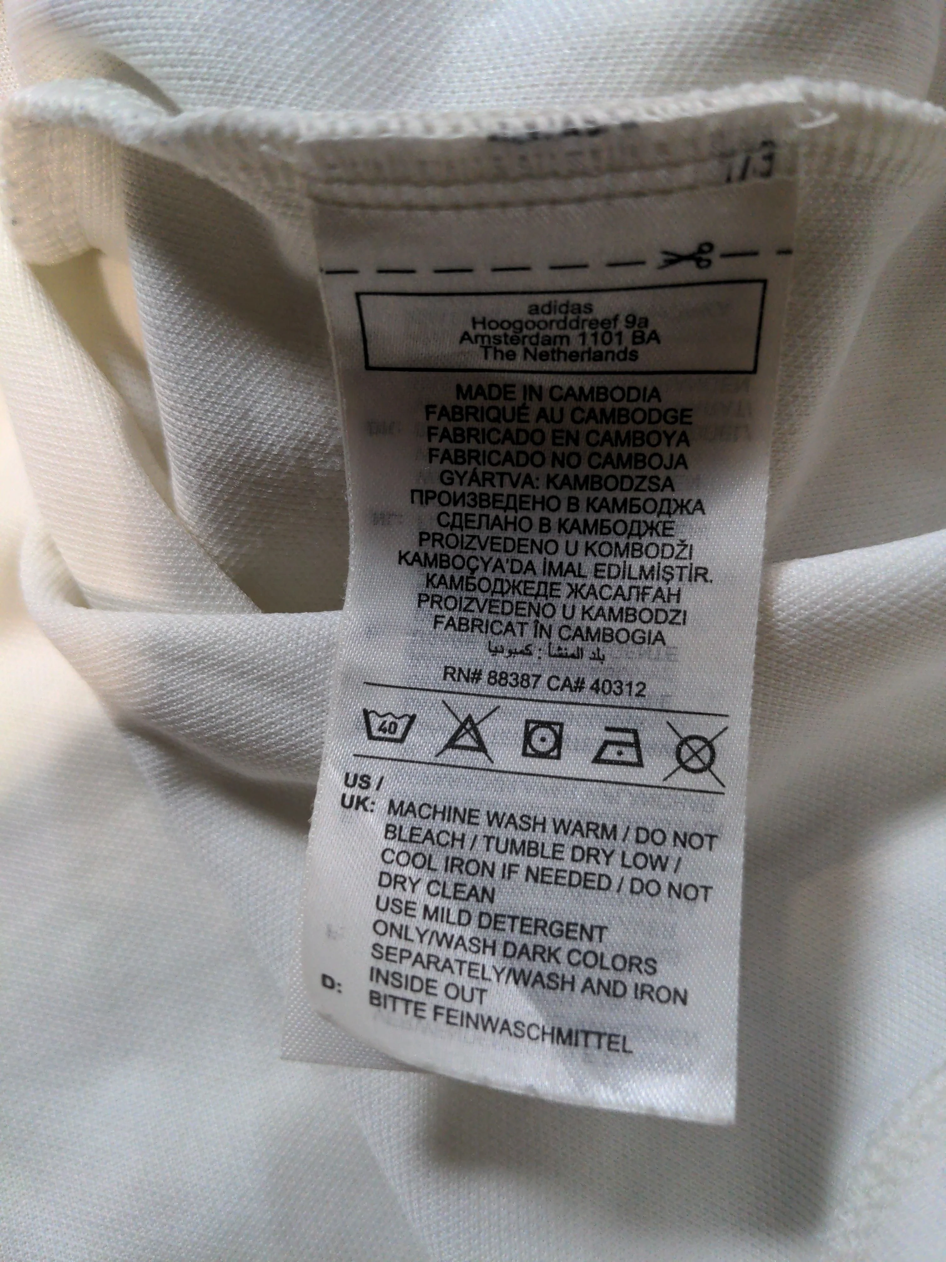 Adidas Women's T-Shirt S White Striped Cotton with Polyester Basic - Image 8