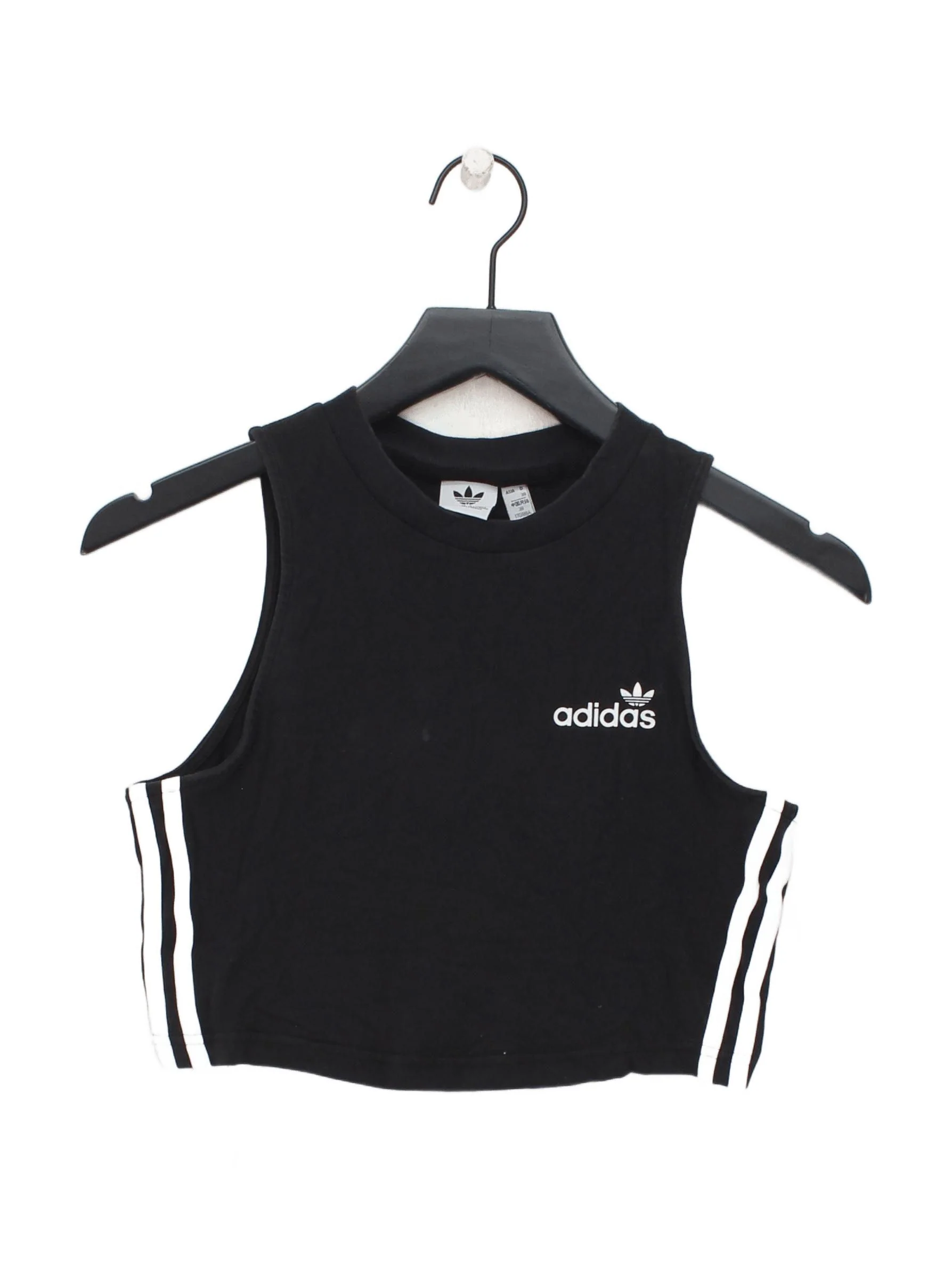 Adidas Women's T-Shirt UK 12 Black Cotton with Elastane Sleeveless Basic