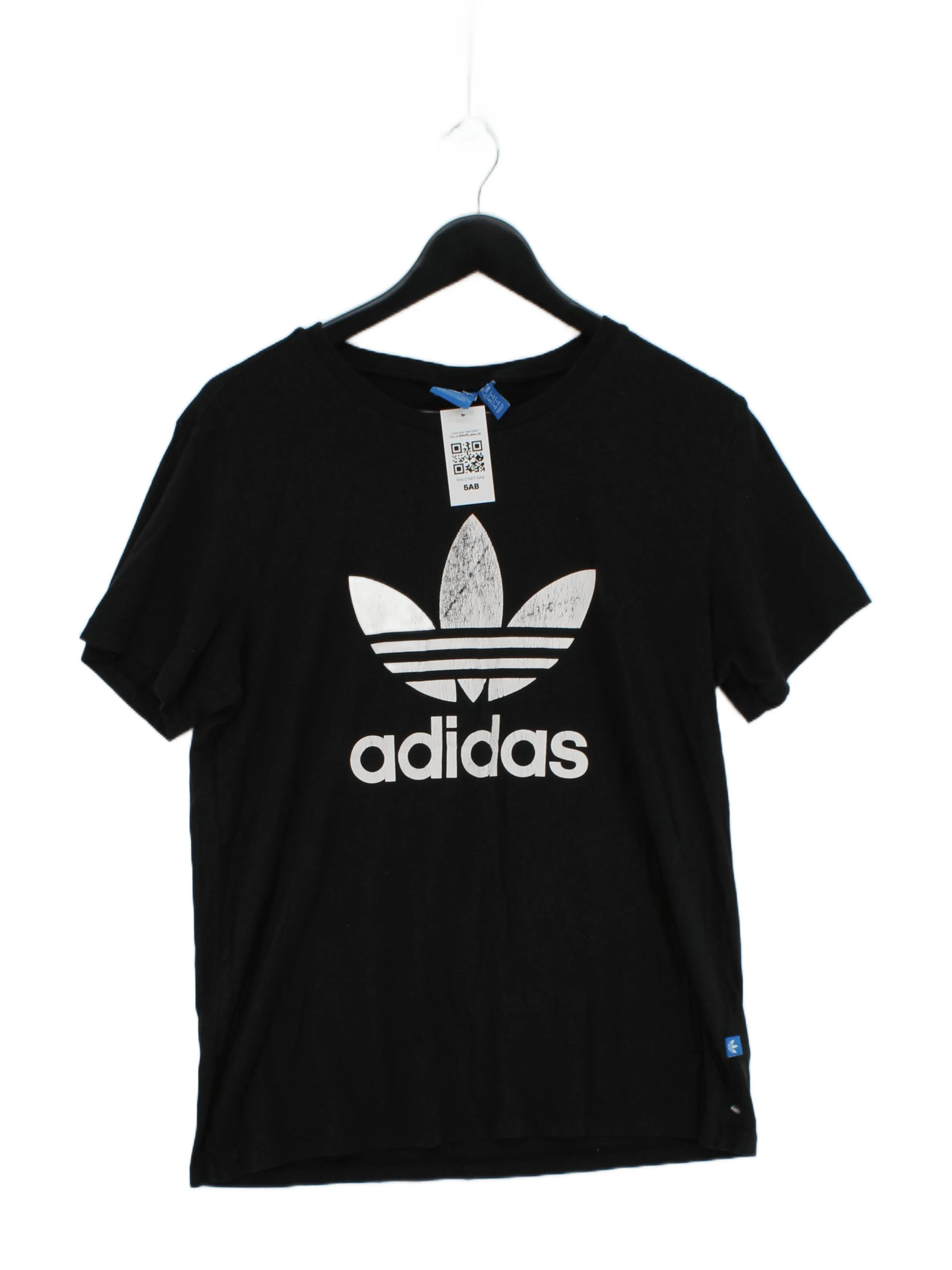 Adidas Women's T-Shirt UK 12 Black Cotton with Viscose Basic