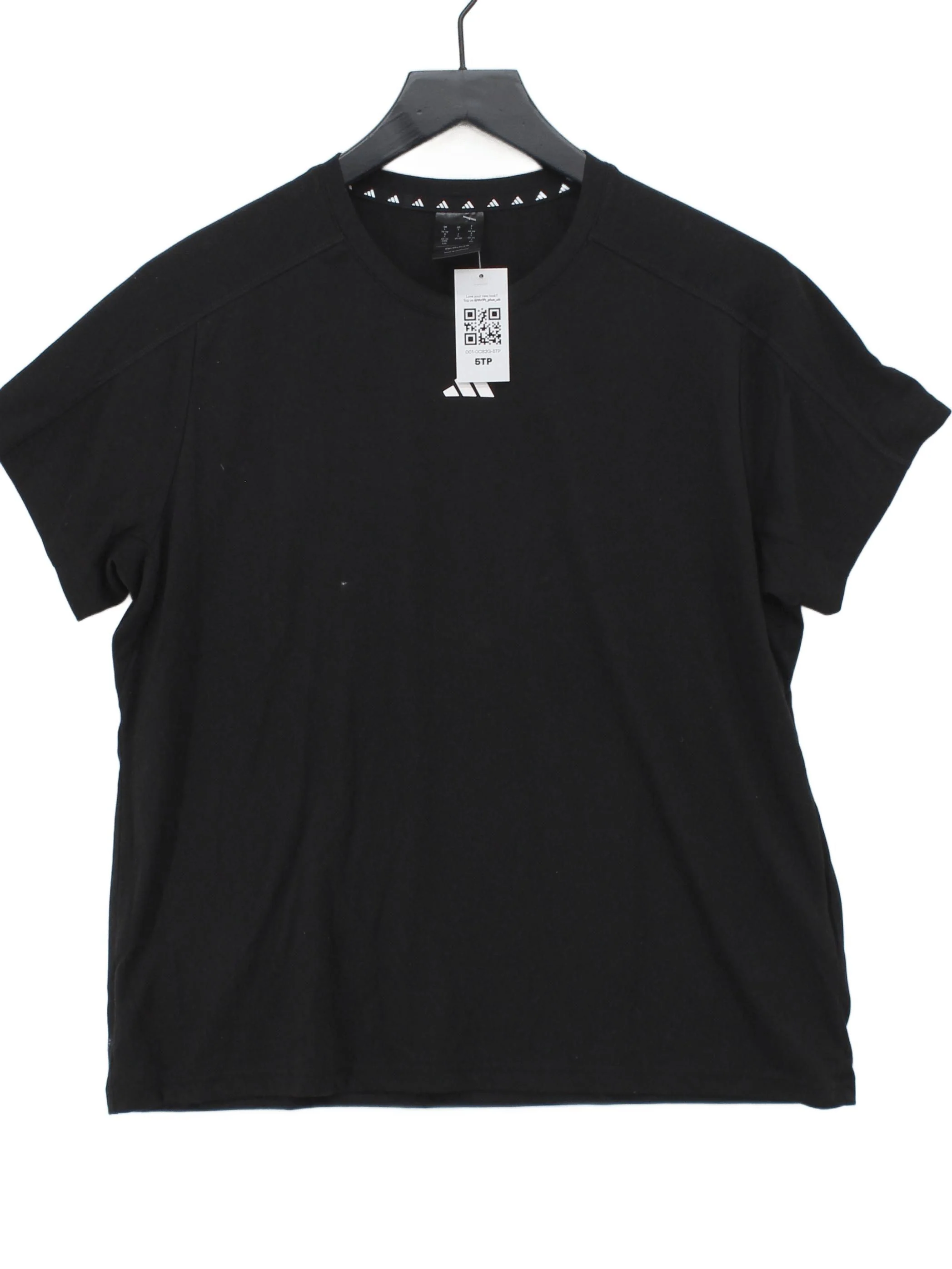Adidas Women's Top M Black Polyester with Rayon Short Sleeve Round Neck Basic