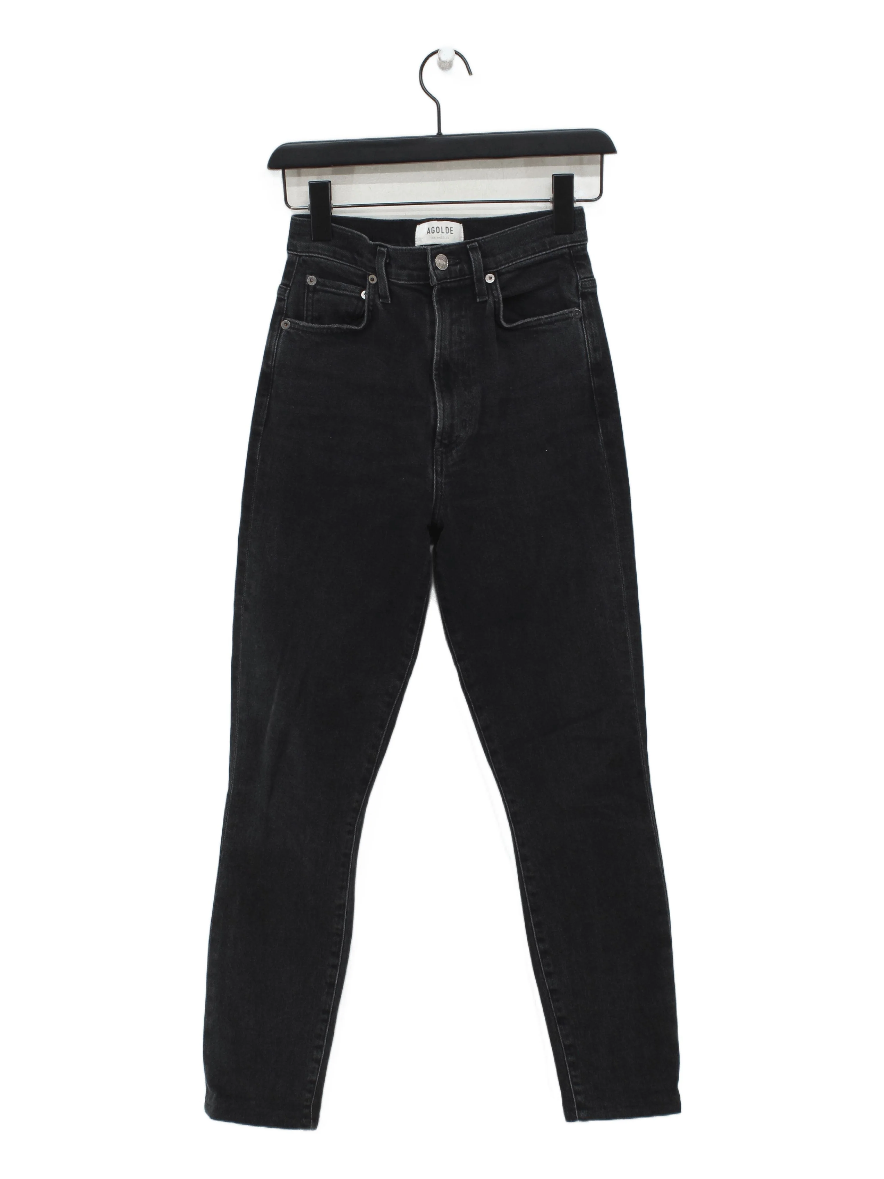 Agolde Women's Jeans W 24 in Black Cotton with Polyester, Elastane Skinny